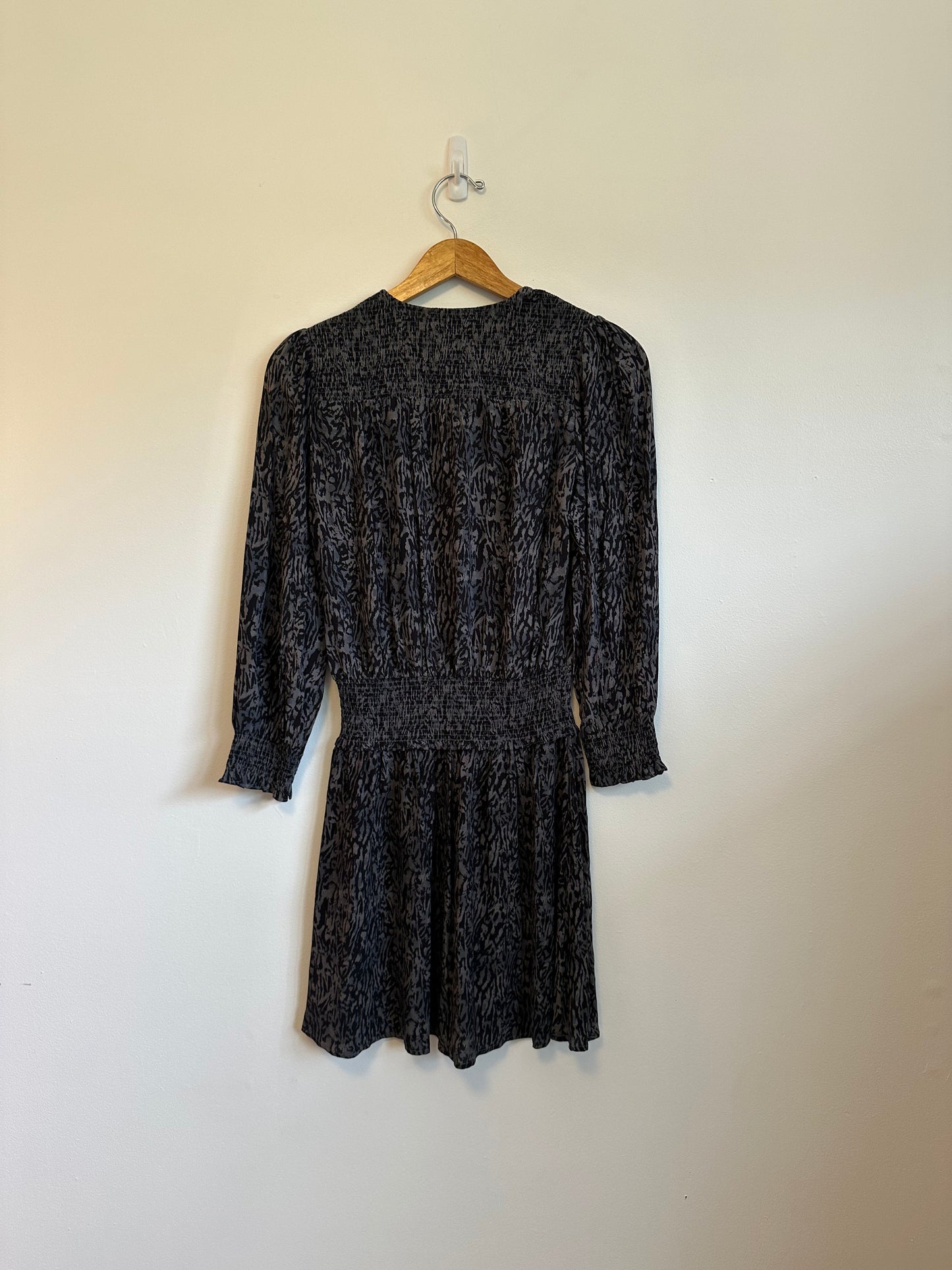 Rails NWT Zana Mini Dress in Abstract Charcoal Animal Print | Size Small