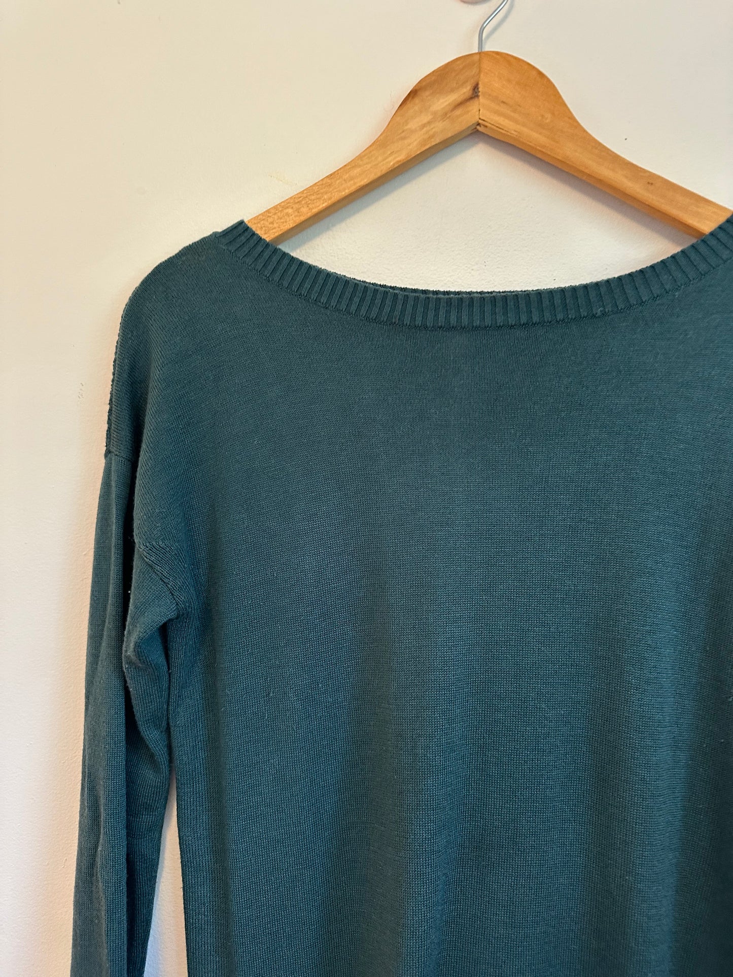 Lululemon Teal Green Mesh Back Cashmere Blend Knit Sweater | Size 2