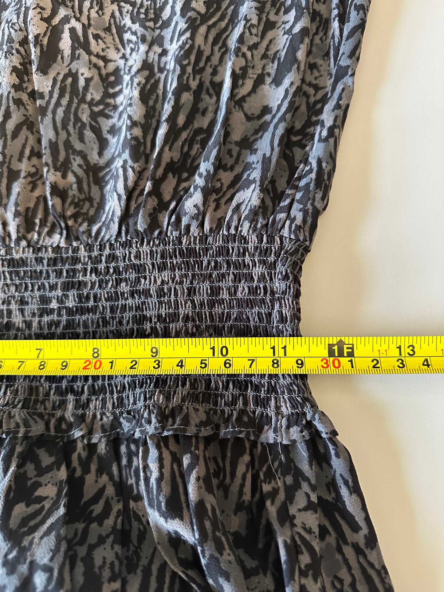 Rails NWT Zana Mini Dress in Abstract Charcoal Animal Print | Size Small