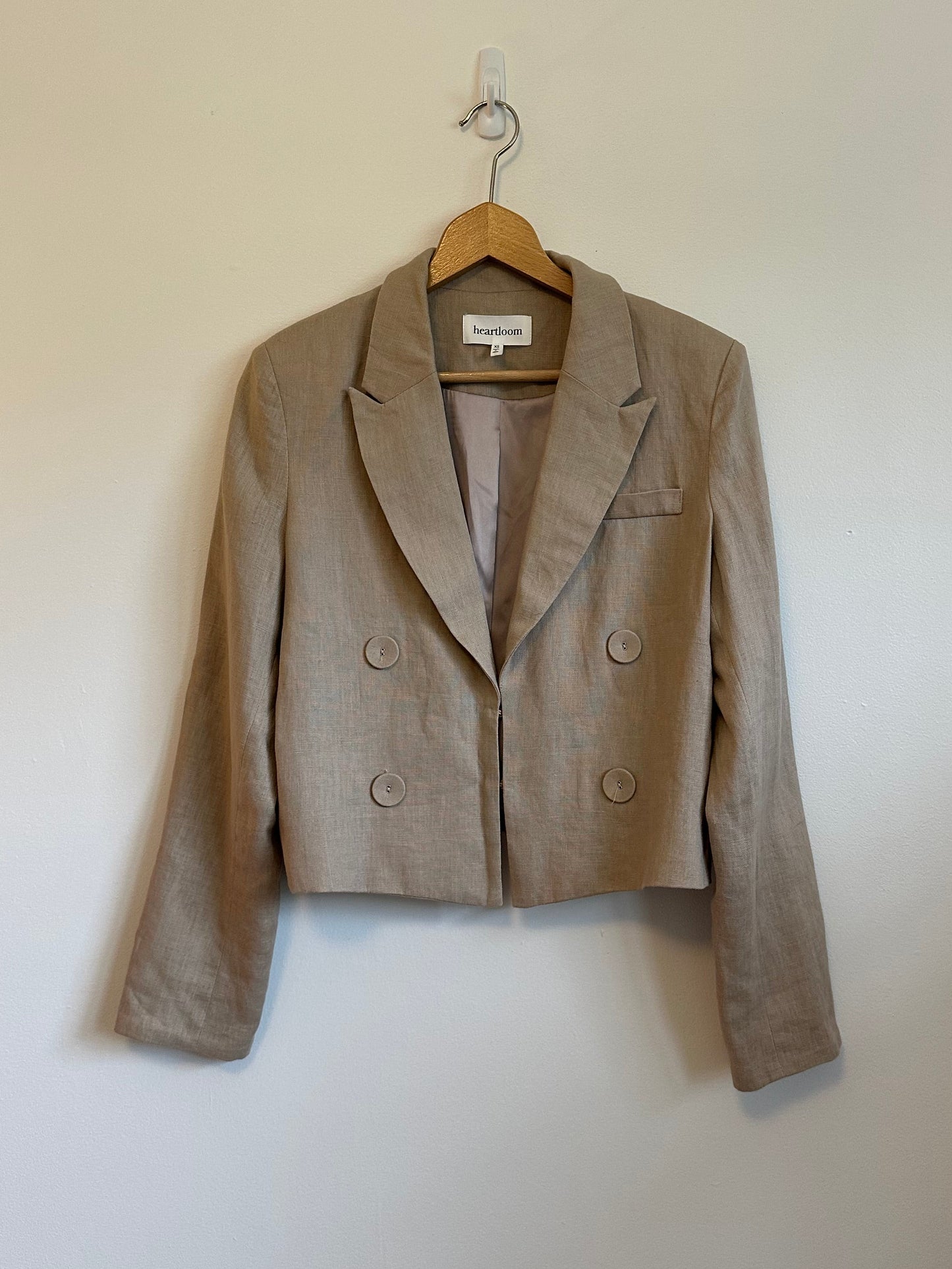 Heartloom Aurelie Blazer in Stone Linen | Size XS