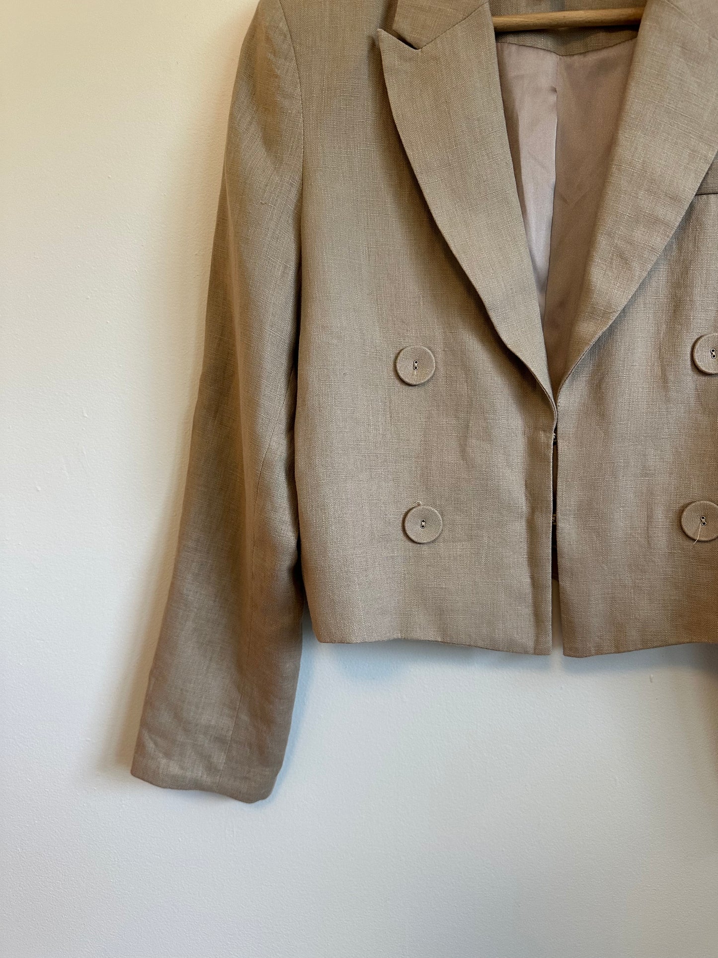 Heartloom Aurelie Blazer in Stone Linen | Size XS