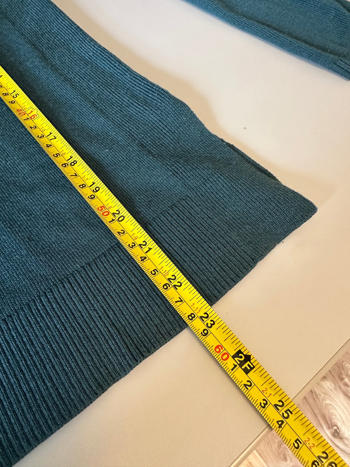 Lululemon Teal Green Mesh Back Cashmere Blend Knit Sweater | Size 2