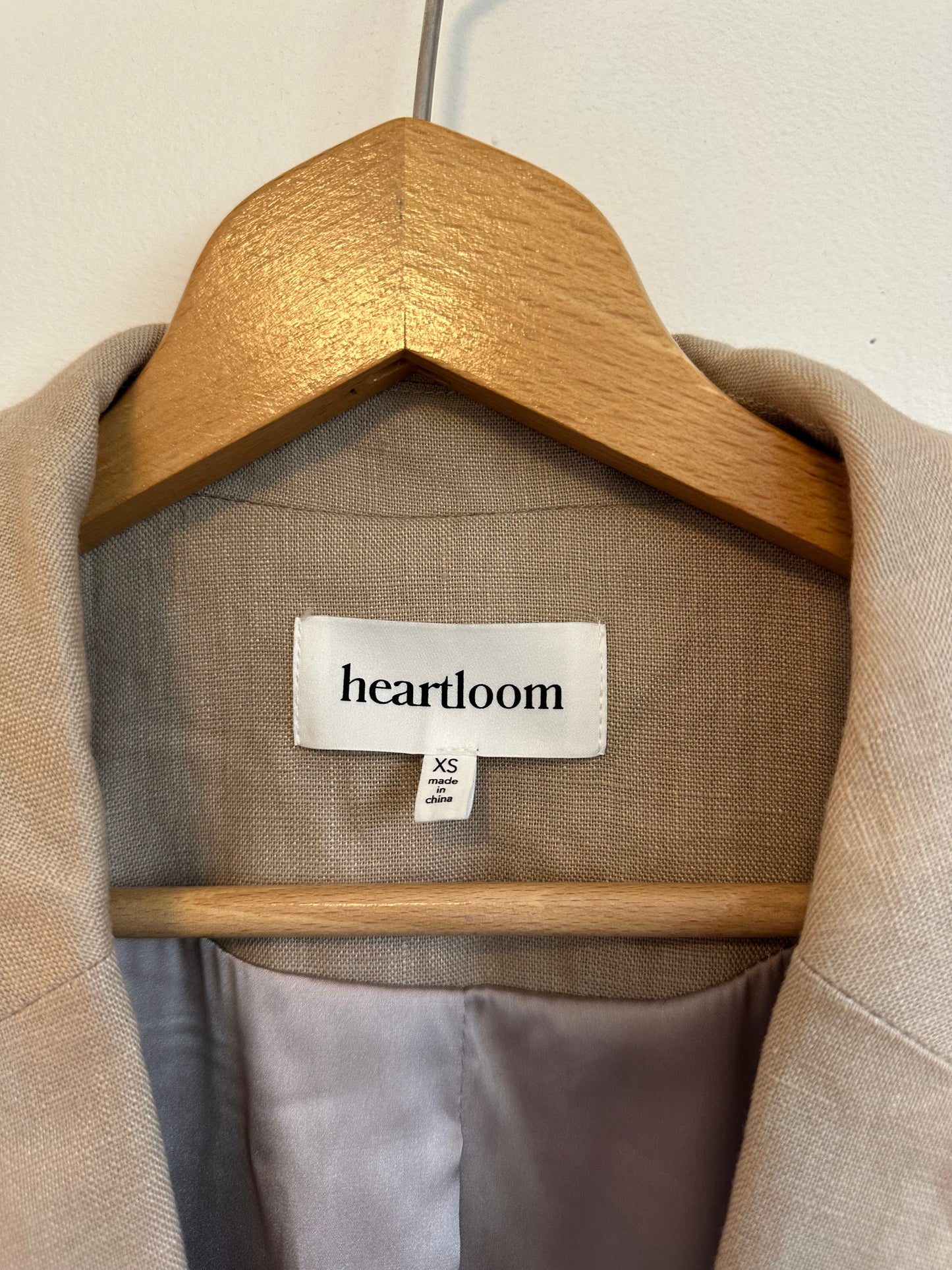 Heartloom Aurelie Blazer in Stone Linen | Size XS