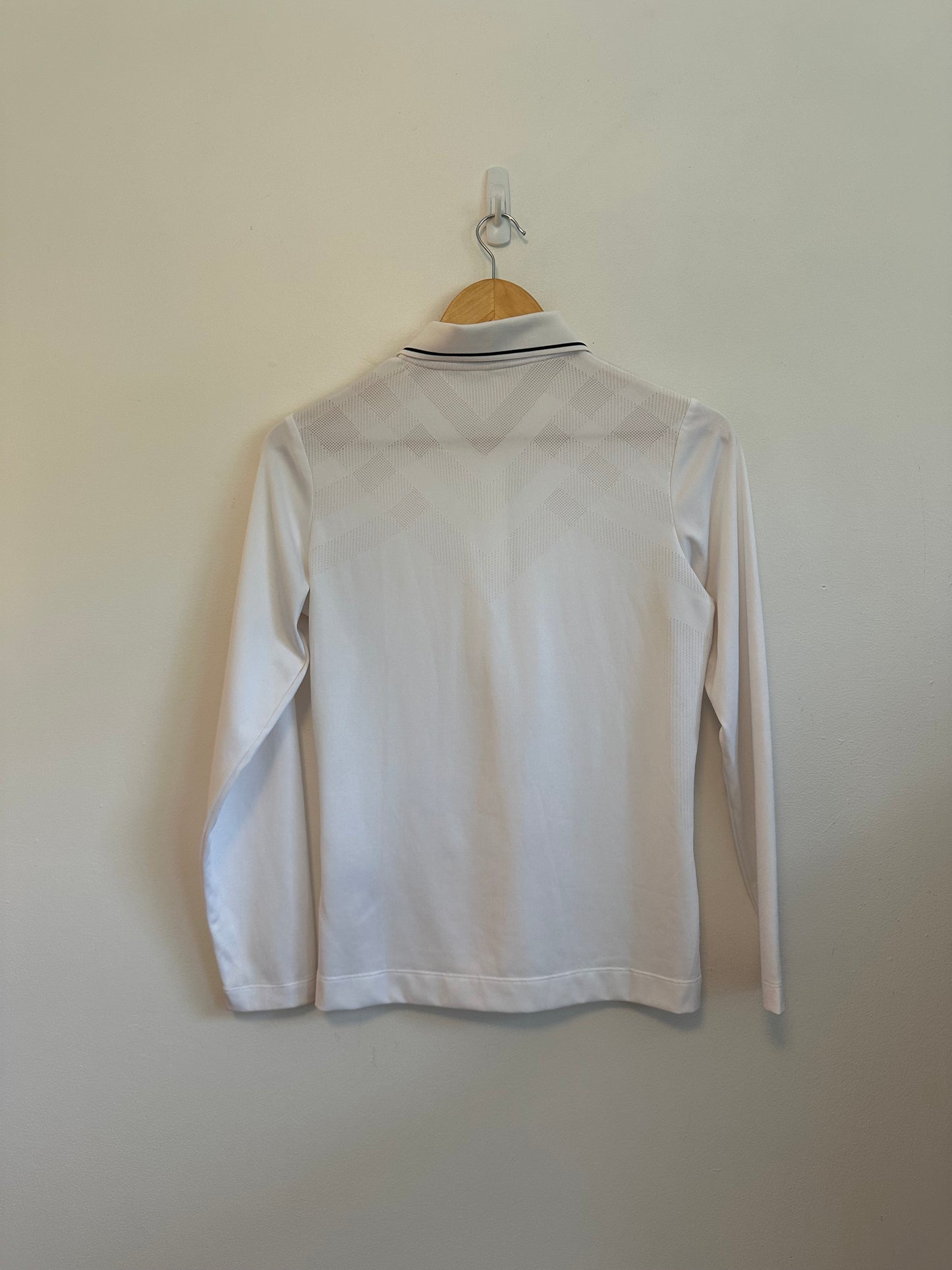Nike Golf White Long Sleeve Quarter Zip Polo Shirt - Nike FIT DRY | Size Small