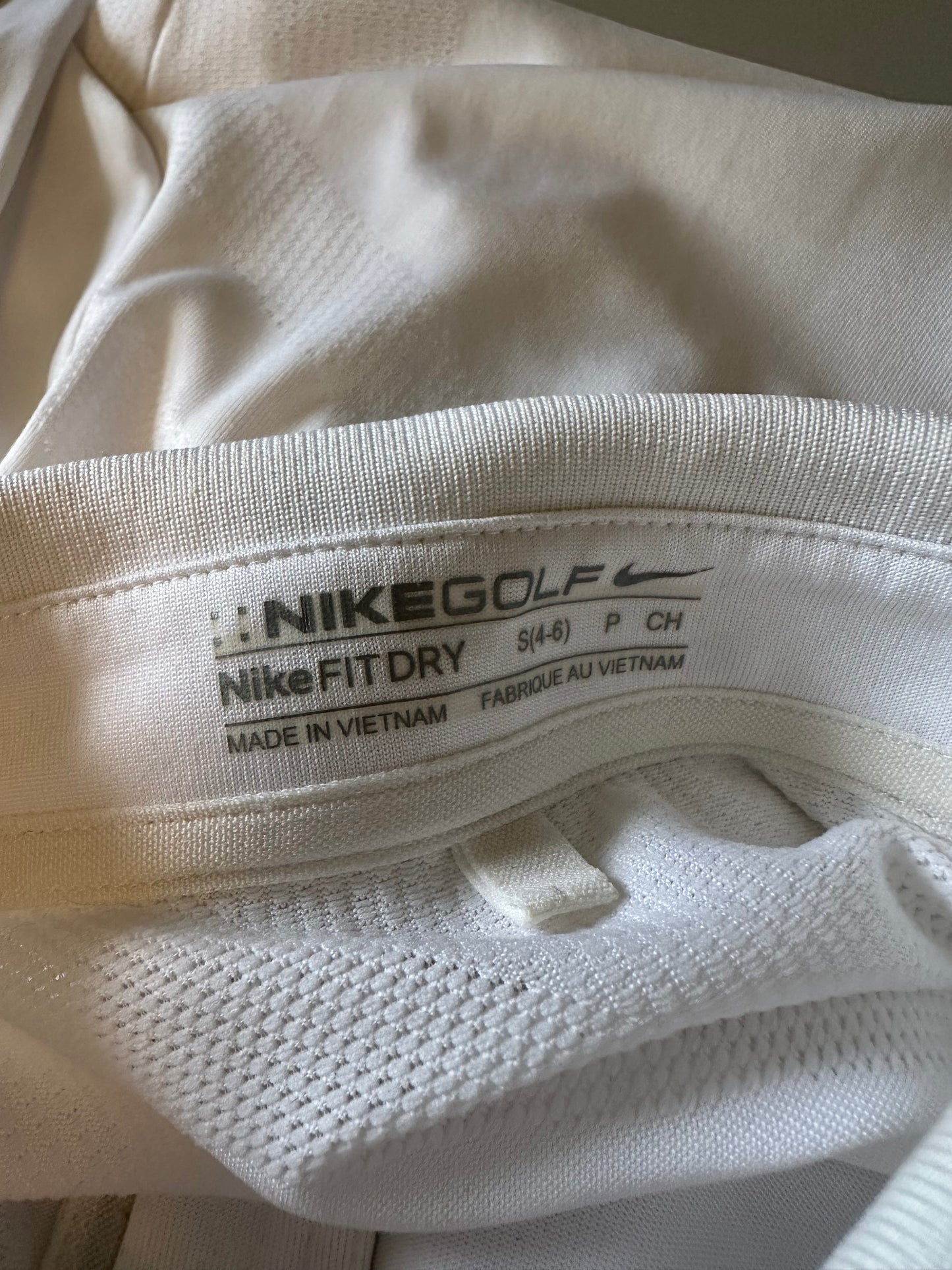 Nike Golf White Long Sleeve Quarter Zip Polo Shirt - Nike FIT DRY | Size Small