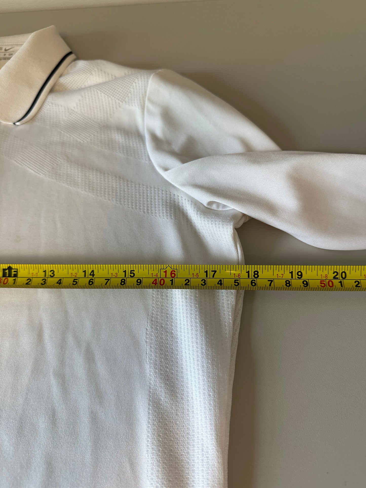 Nike Golf White Long Sleeve Quarter Zip Polo Shirt - Nike FIT DRY | Size Small