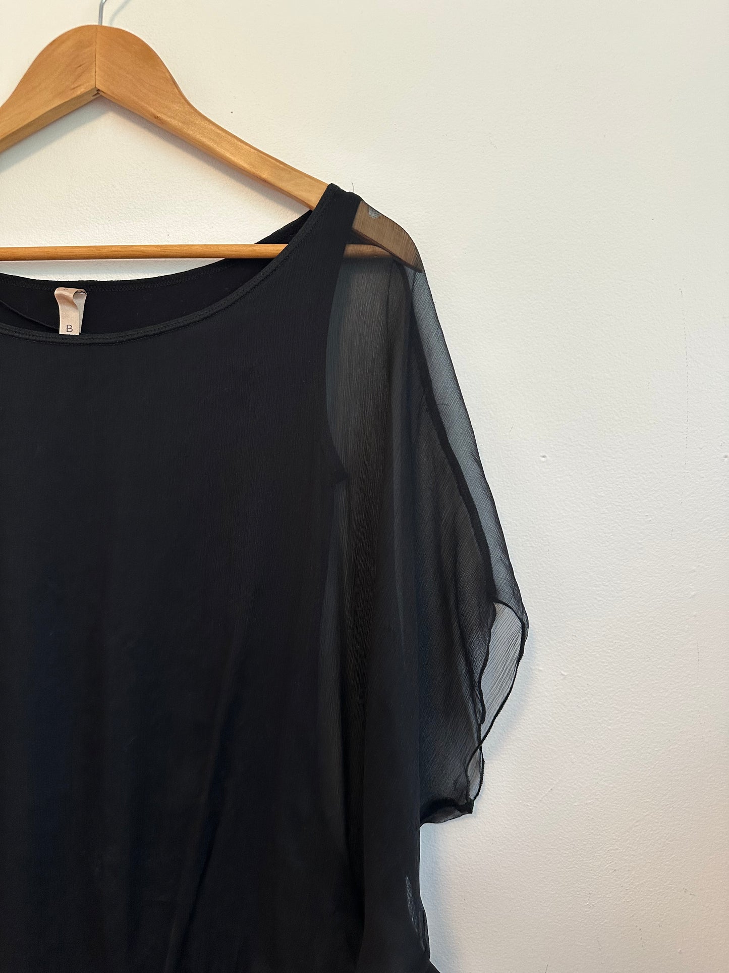 Bailey 44 Mixed Media Chiffon Shirt in Black | Size Small