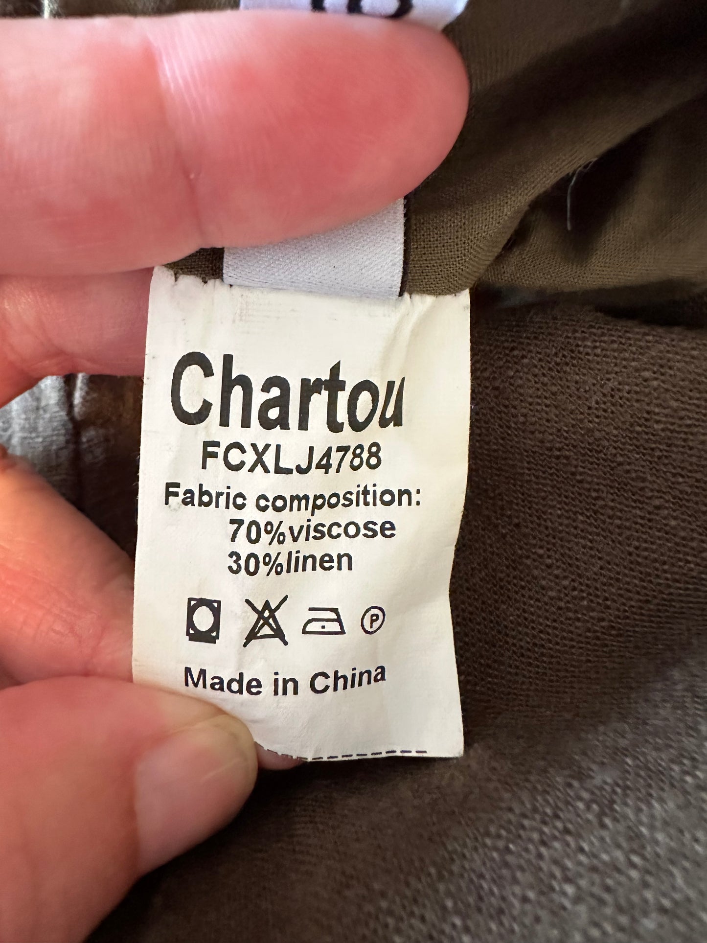 Chartou Linen Elastic Back Buttoned Swing Midi A-Line Skirt | Size XS