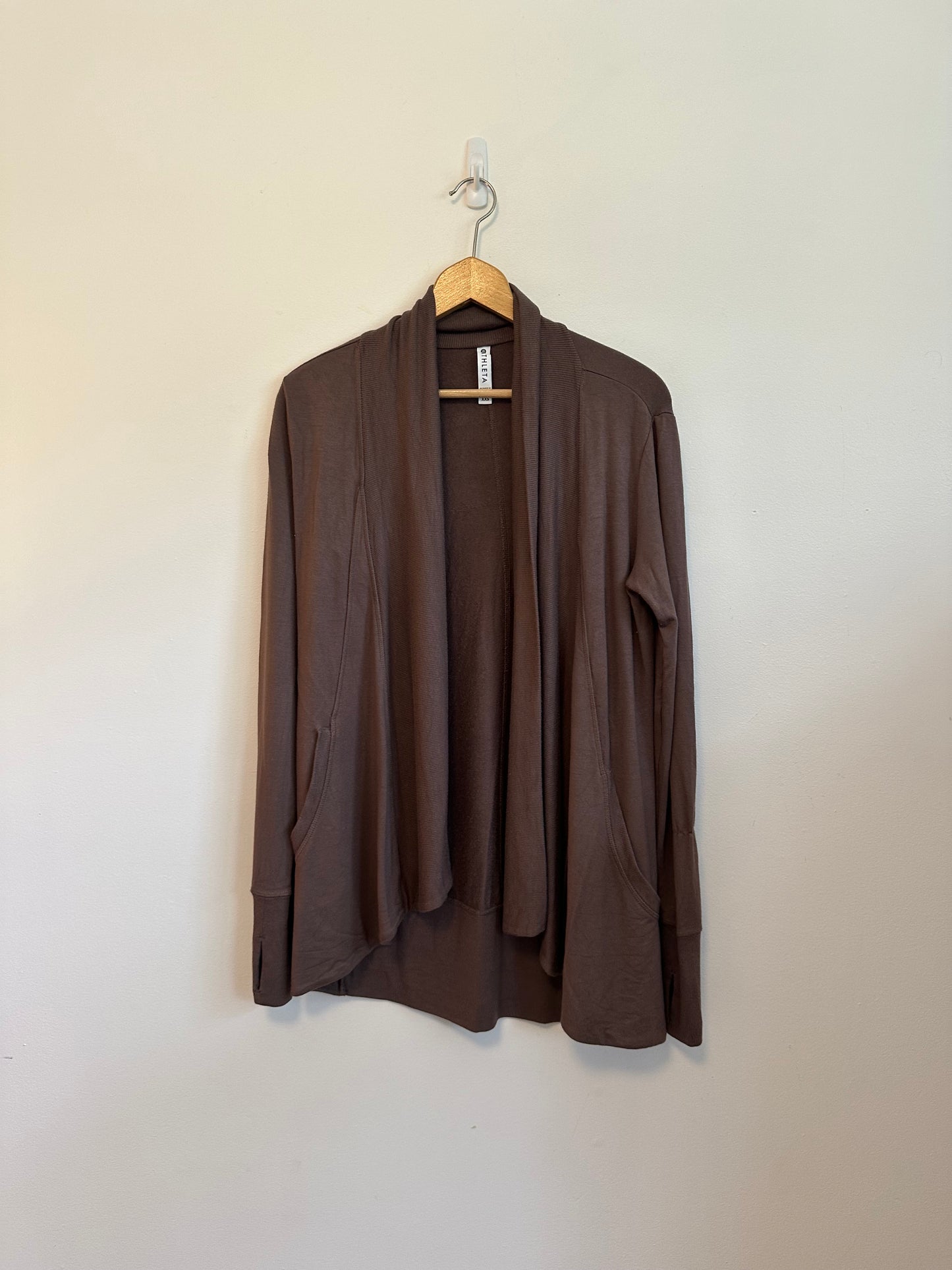 Athleta Brown Draped Open Lightweight Cardigan | Size XXS