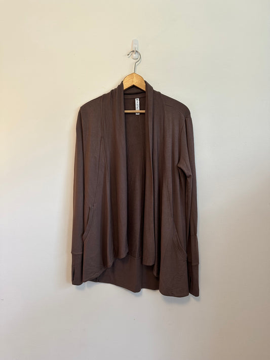 Athleta Brown Draped Open Lightweight Cardigan | Size XXS