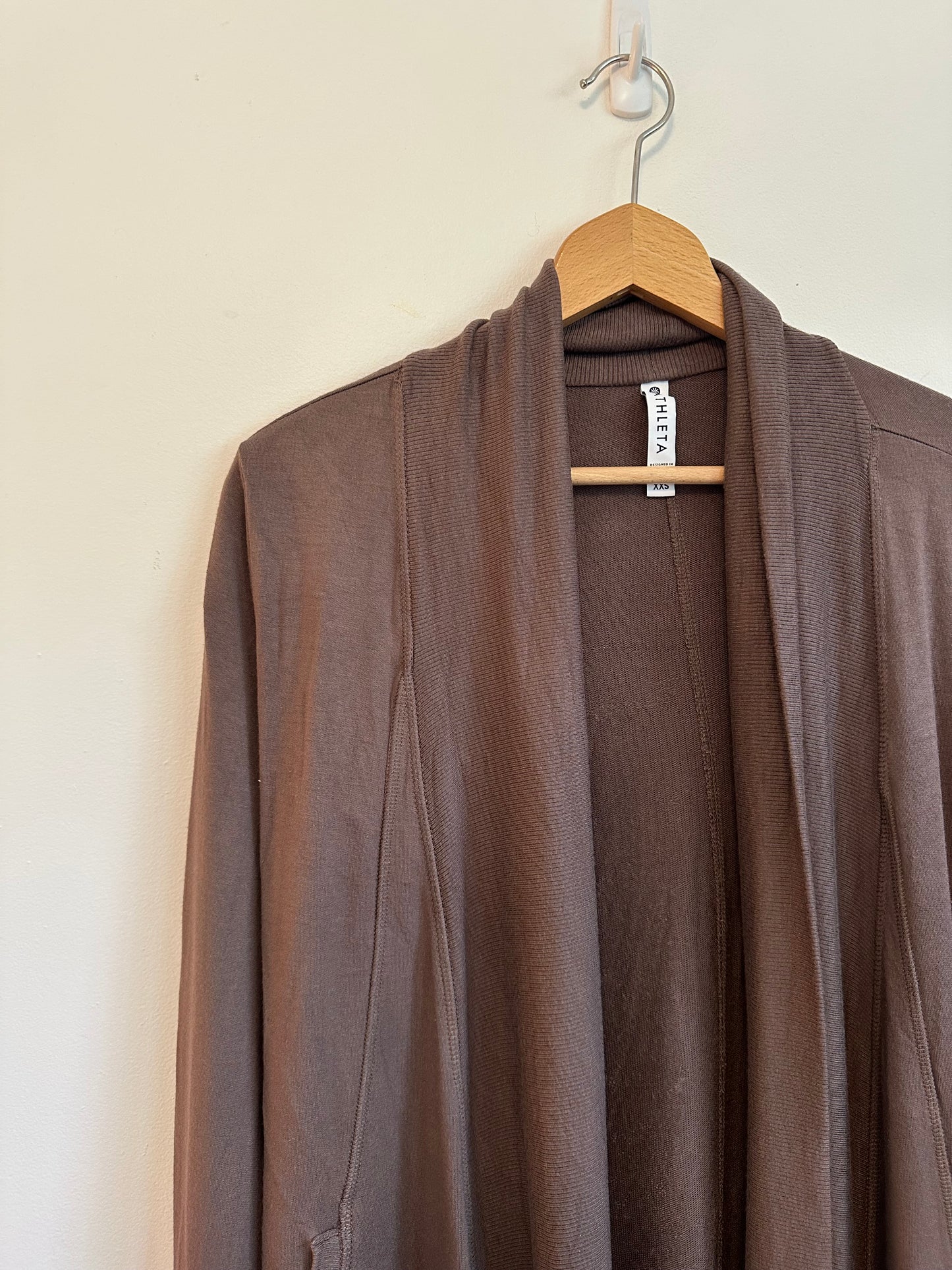 Athleta Brown Draped Open Lightweight Cardigan | Size XXS