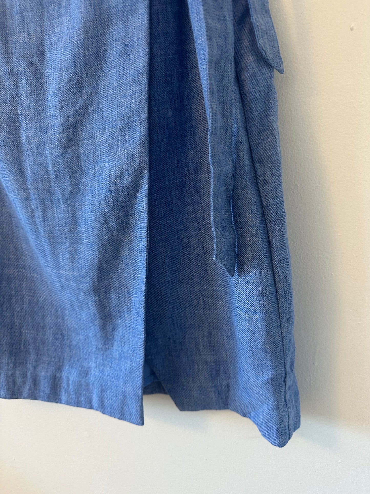 Banana Republic Blue Linen Blend Wrap Skirt | Size 12P