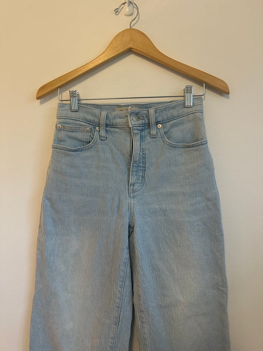 Madewell The Perfect Vintage Wide Leg Cropped Jeans | Size 25