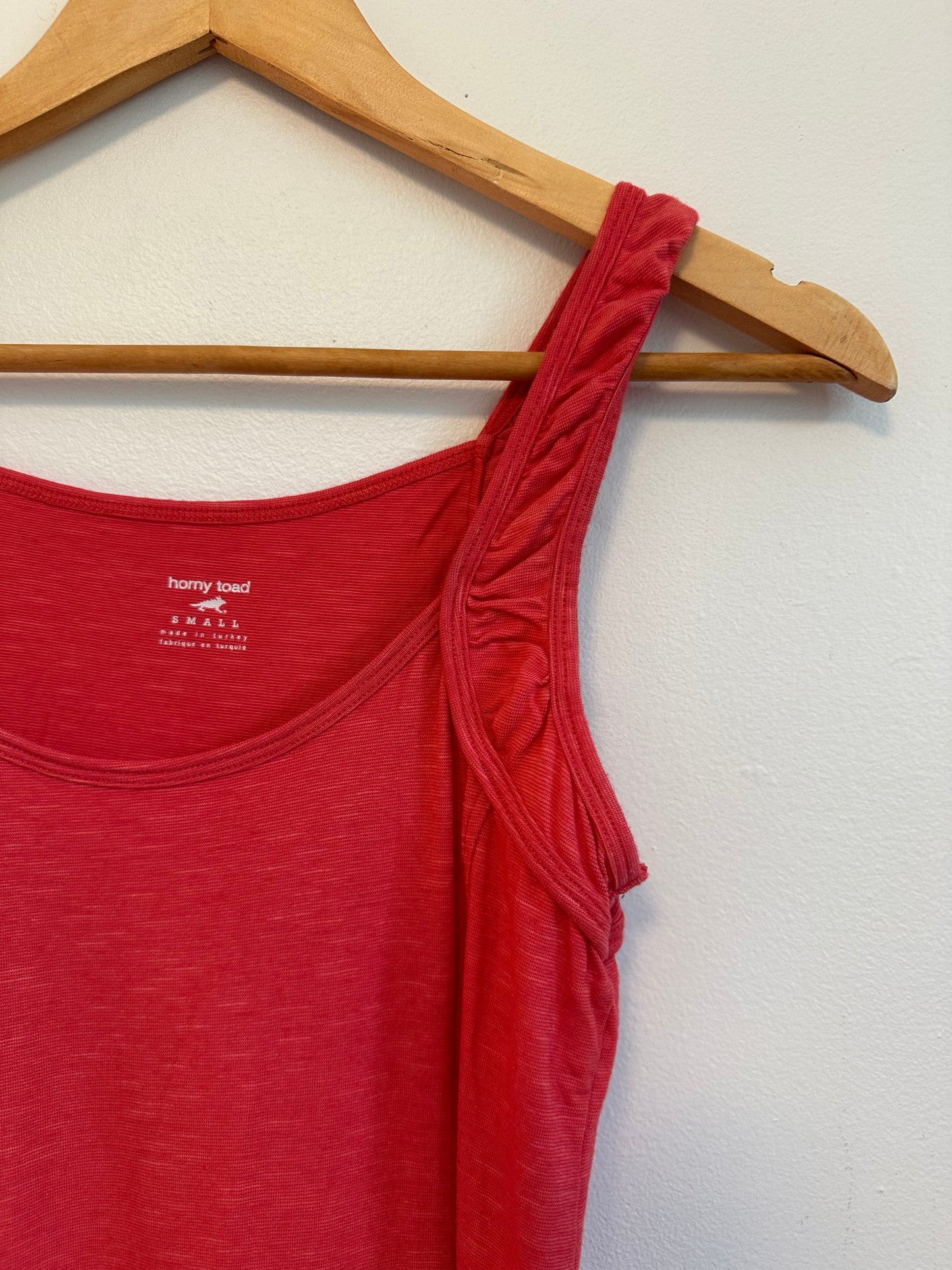 Horny Toad Red Ruffle Strap Slub Knit Cotton Modal Tank Dress | Size Small