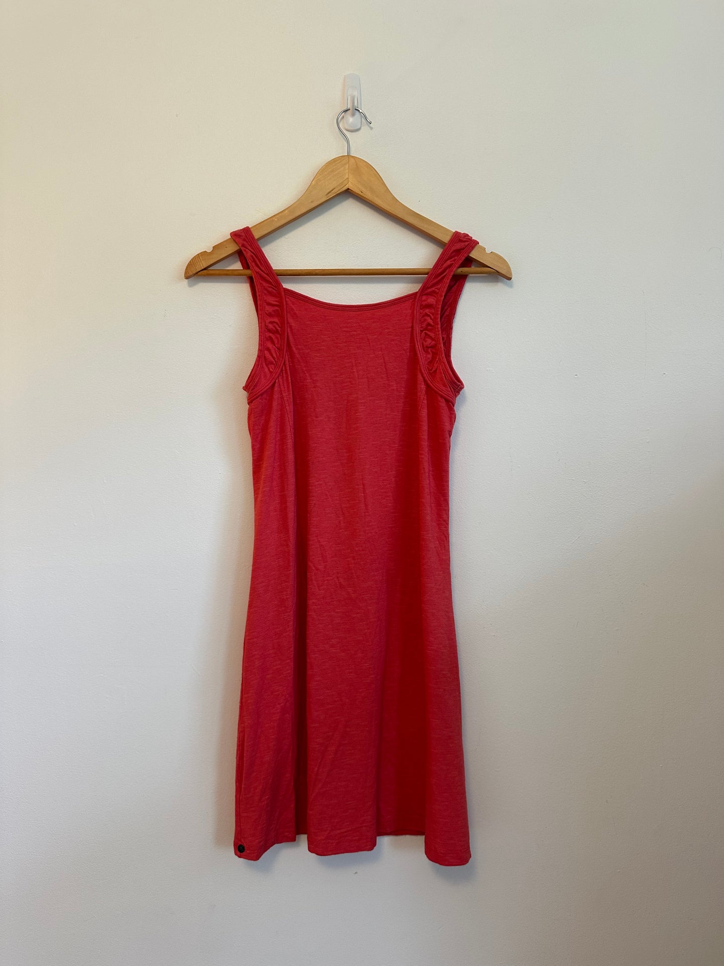 Horny Toad Red Ruffle Strap Slub Knit Cotton Modal Tank Dress | Size Small