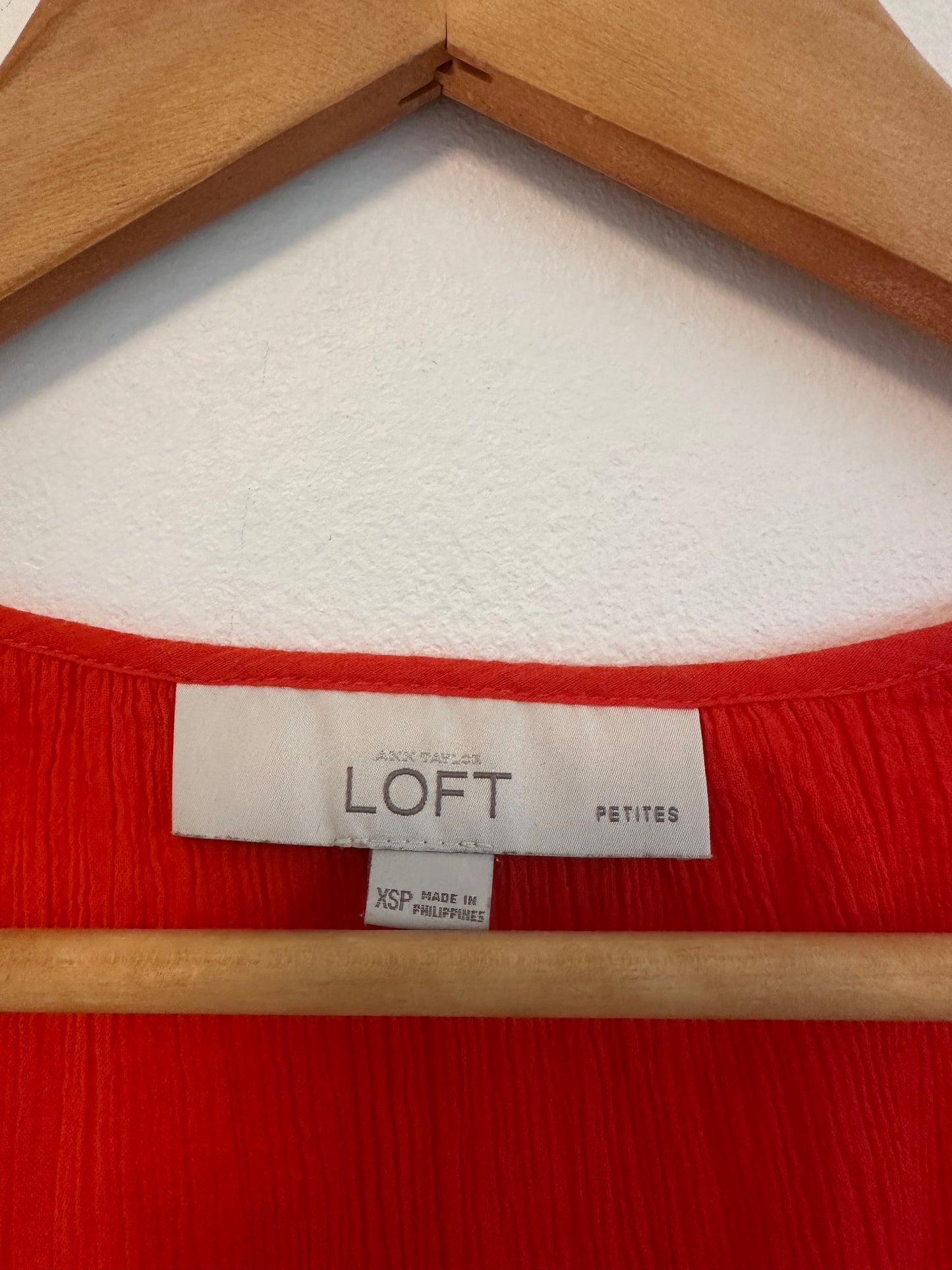 Loft Cotton Gauze Lace Up Tassel Tank Top in Orange | Size XSP
