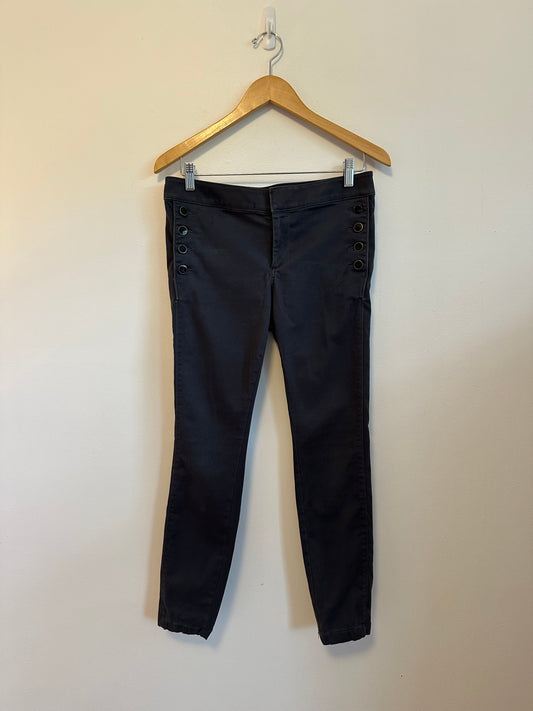 Loft Marisa Skinny Sailor Pants in Charcoal Gray | Size 4P