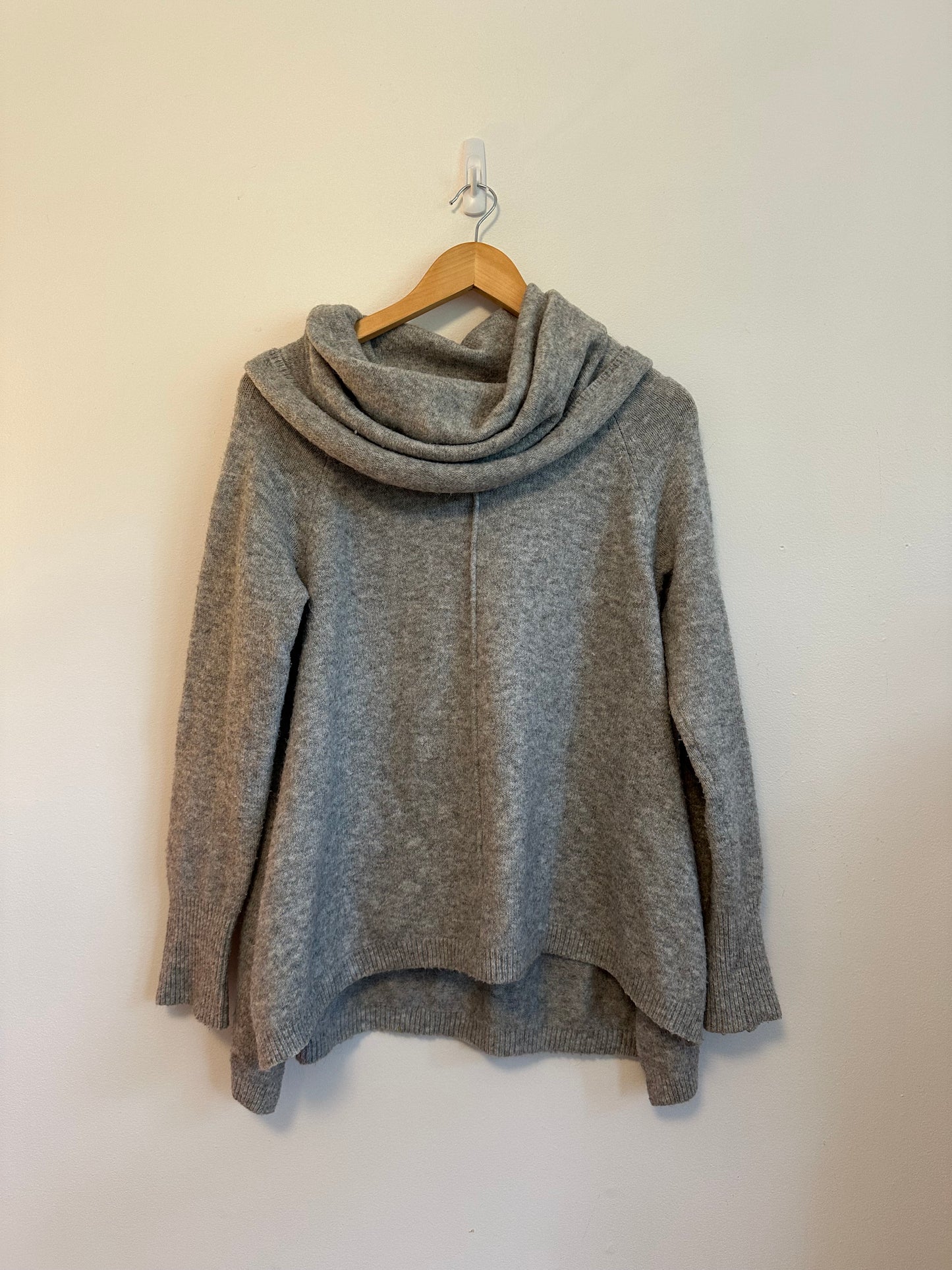 Ruby Moon Cowl Neck Sweater in Heather Gray Alpaca Blend | Size Small