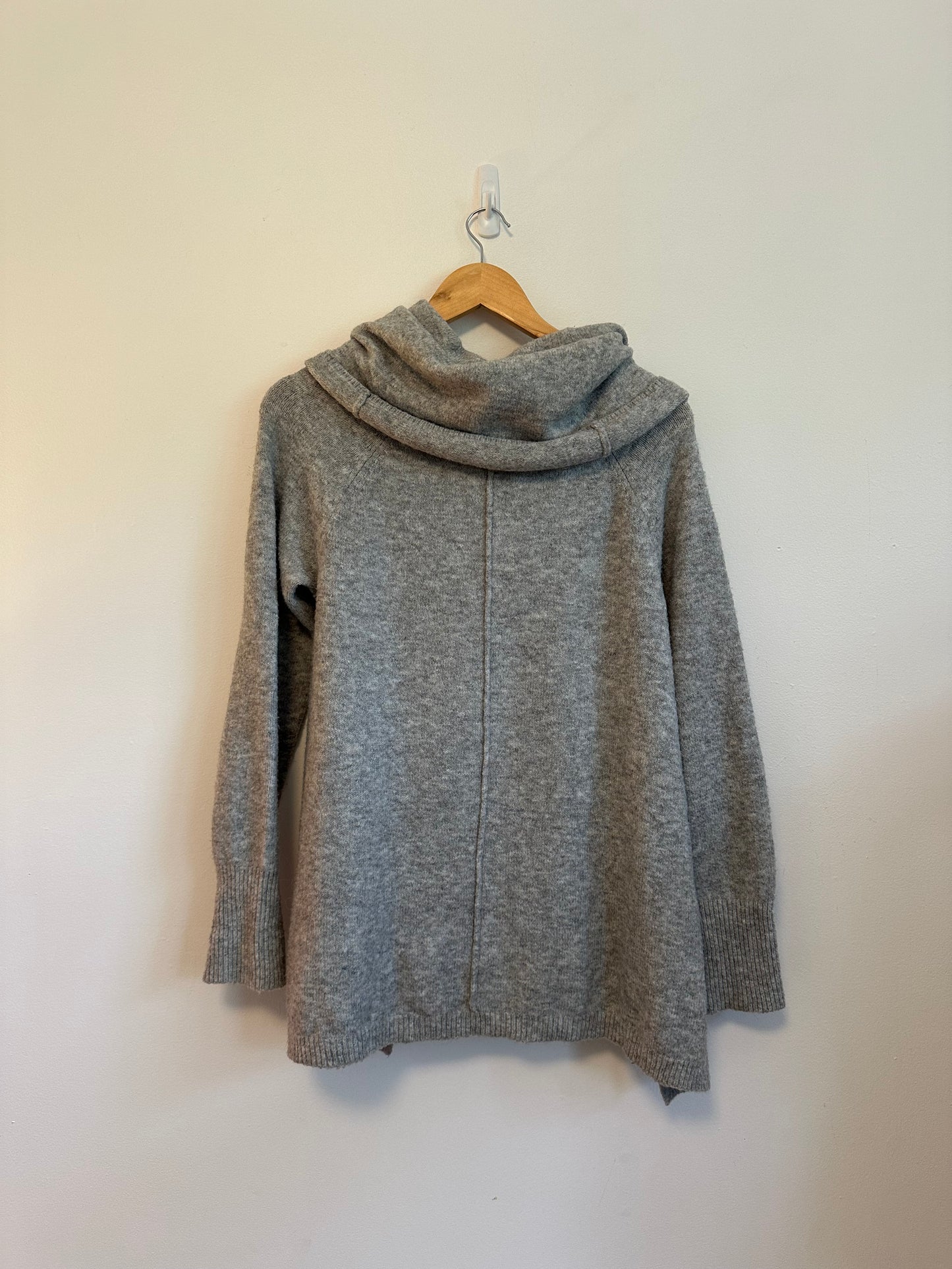 Ruby Moon Cowl Neck Sweater in Heather Gray Alpaca Blend | Size Small