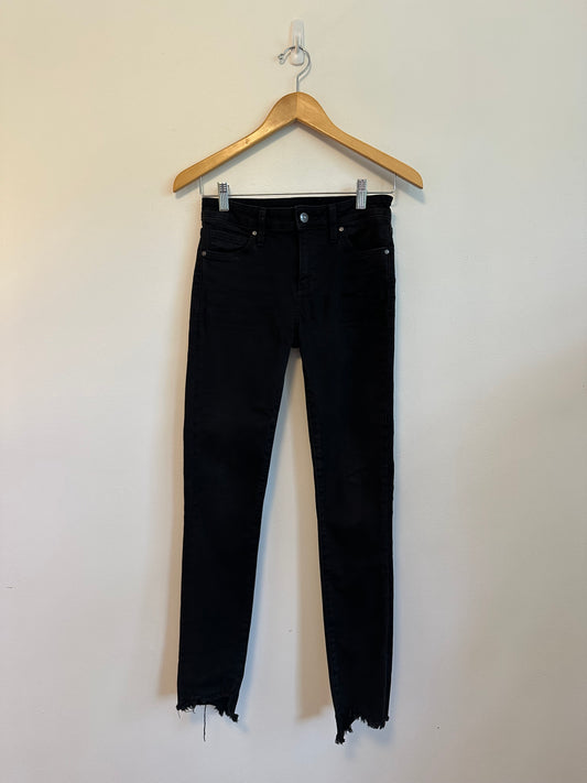 Joes Jeans Vixen Ankle Skinny Raw Hem Black Jeans | Size 26