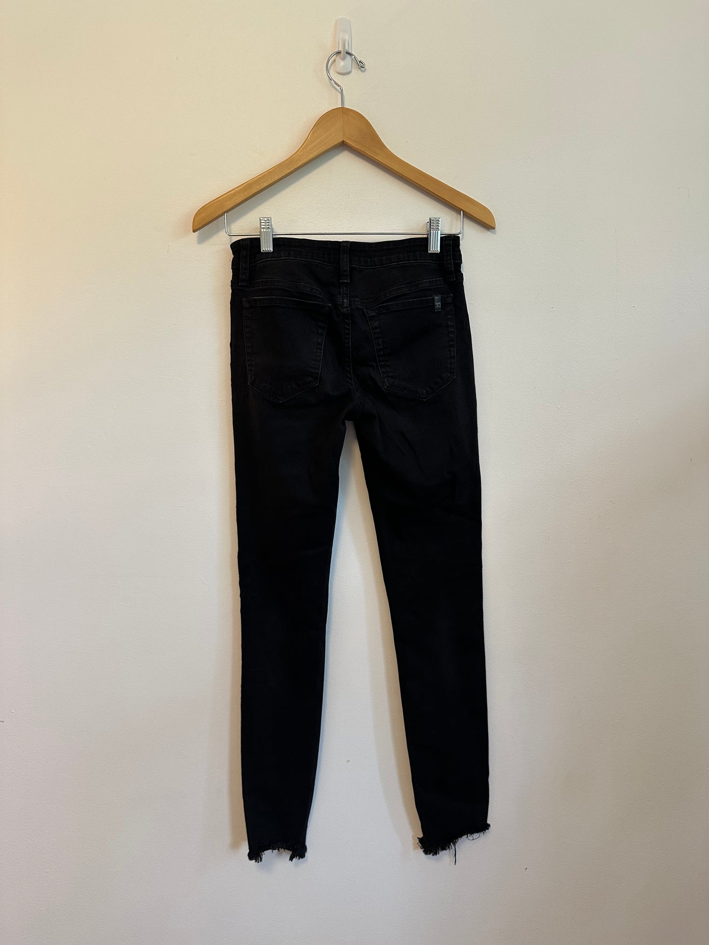 Joes Jeans Vixen Ankle Skinny Raw Hem Black Jeans | Size 26
