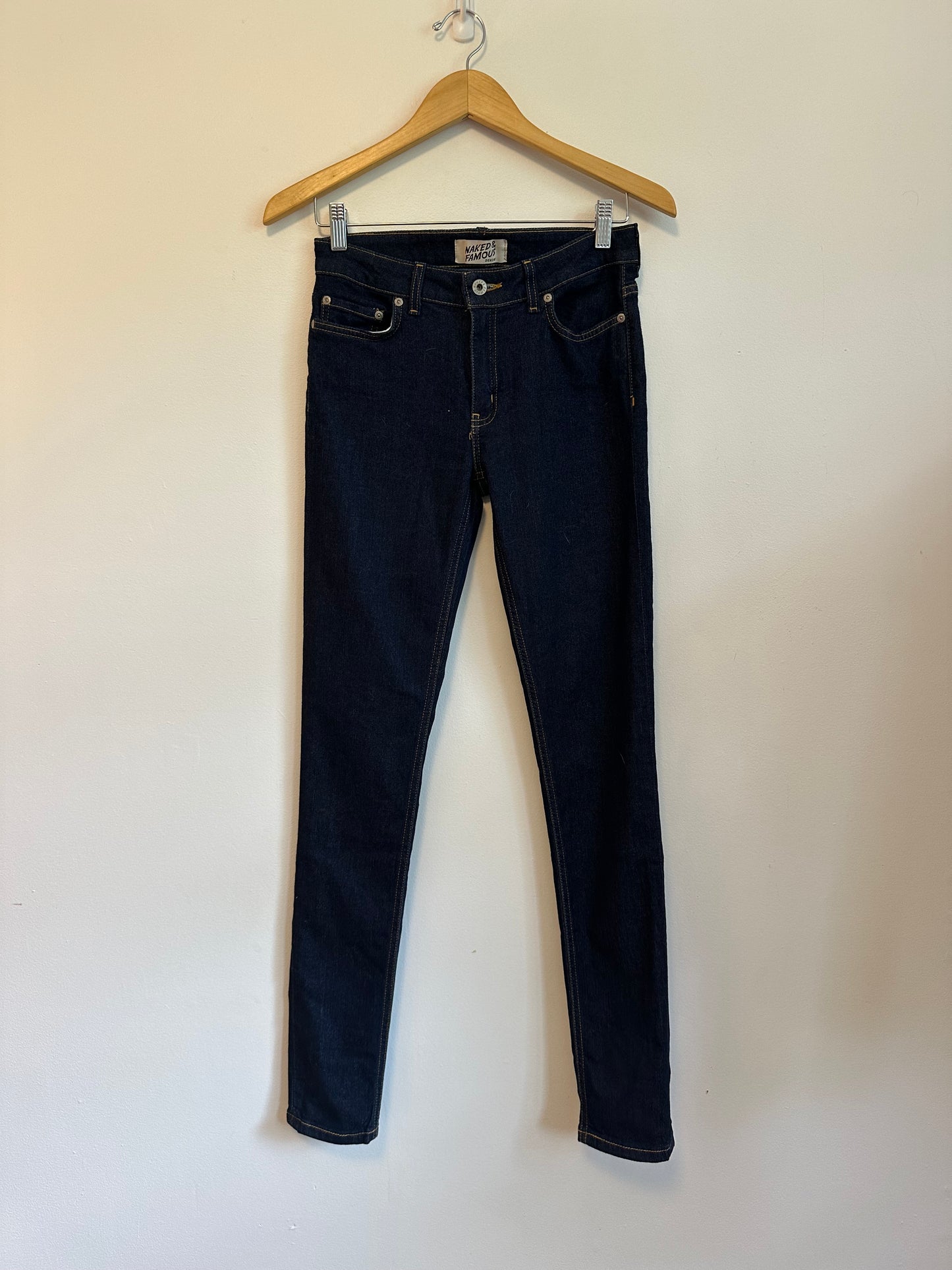 Naked & Famous Denim The Skinny Indigo Dark Wash Stretch Jeans | Size 29