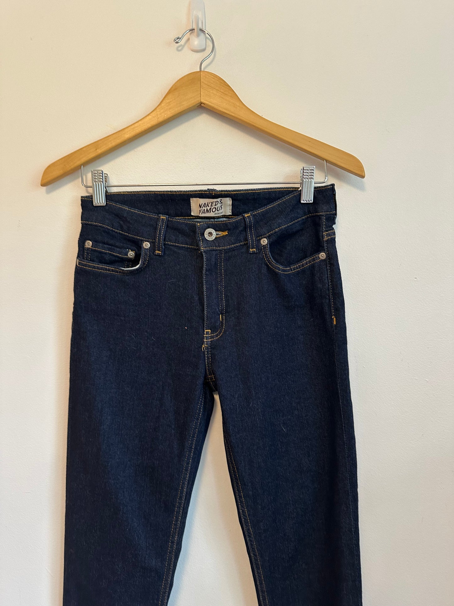 Naked & Famous Denim The Skinny Indigo Dark Wash Stretch Jeans | Size 29