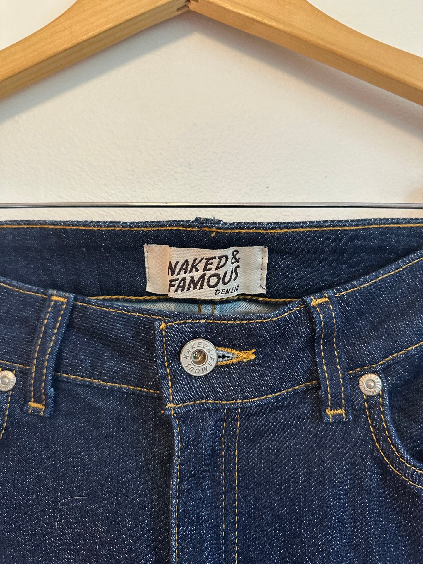 Naked & Famous Denim The Skinny Indigo Dark Wash Stretch Jeans | Size 29