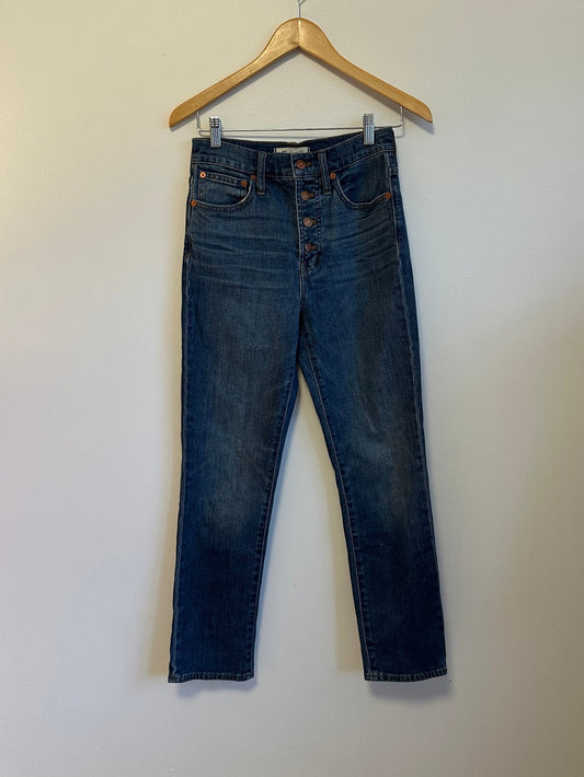 Madewell The Perfect Vintage Crop Exposed Button Fly Jeans | Size 25