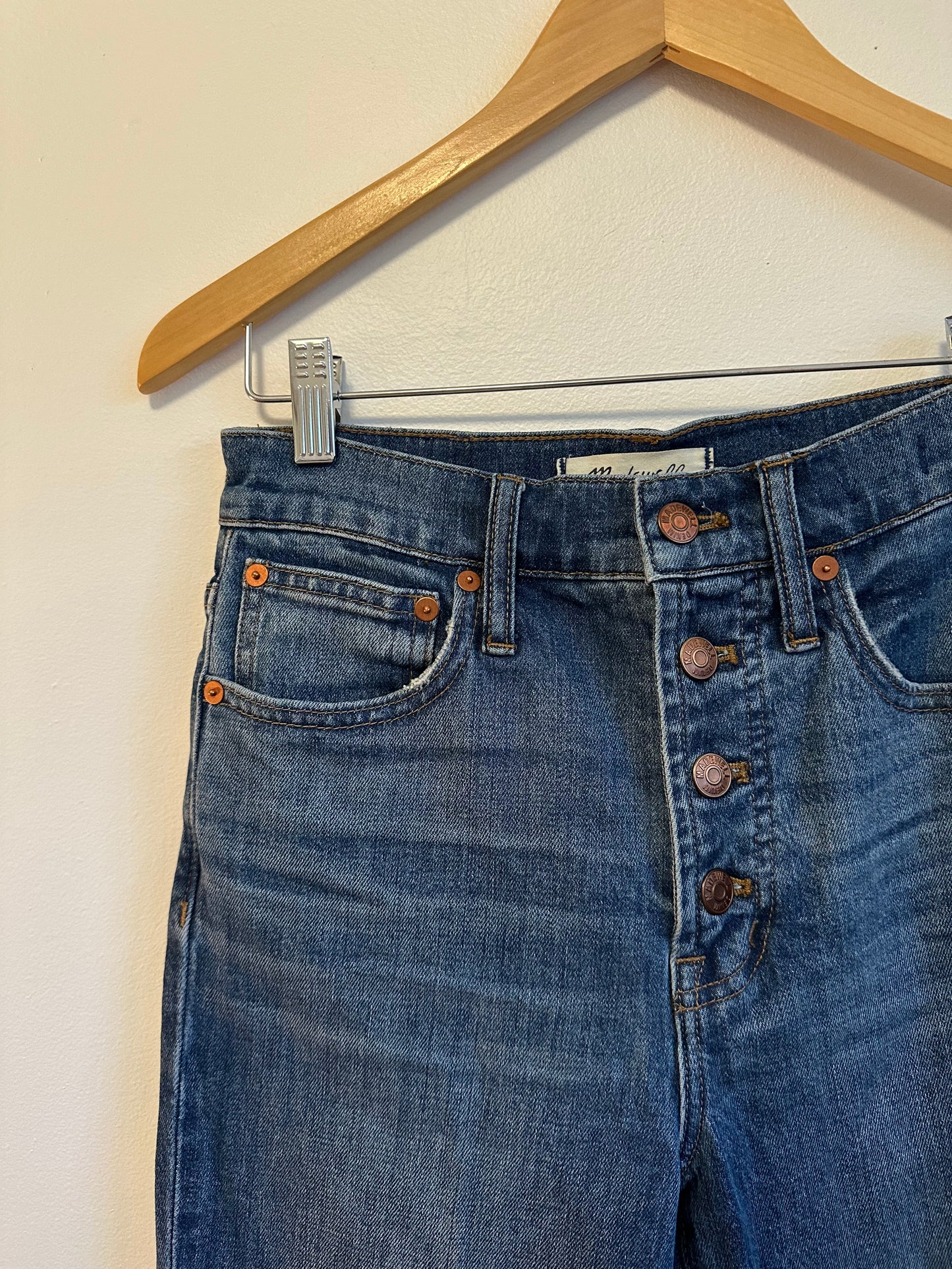 Madewell The Perfect Vintage Crop Exposed Button Fly Jeans | Size 25