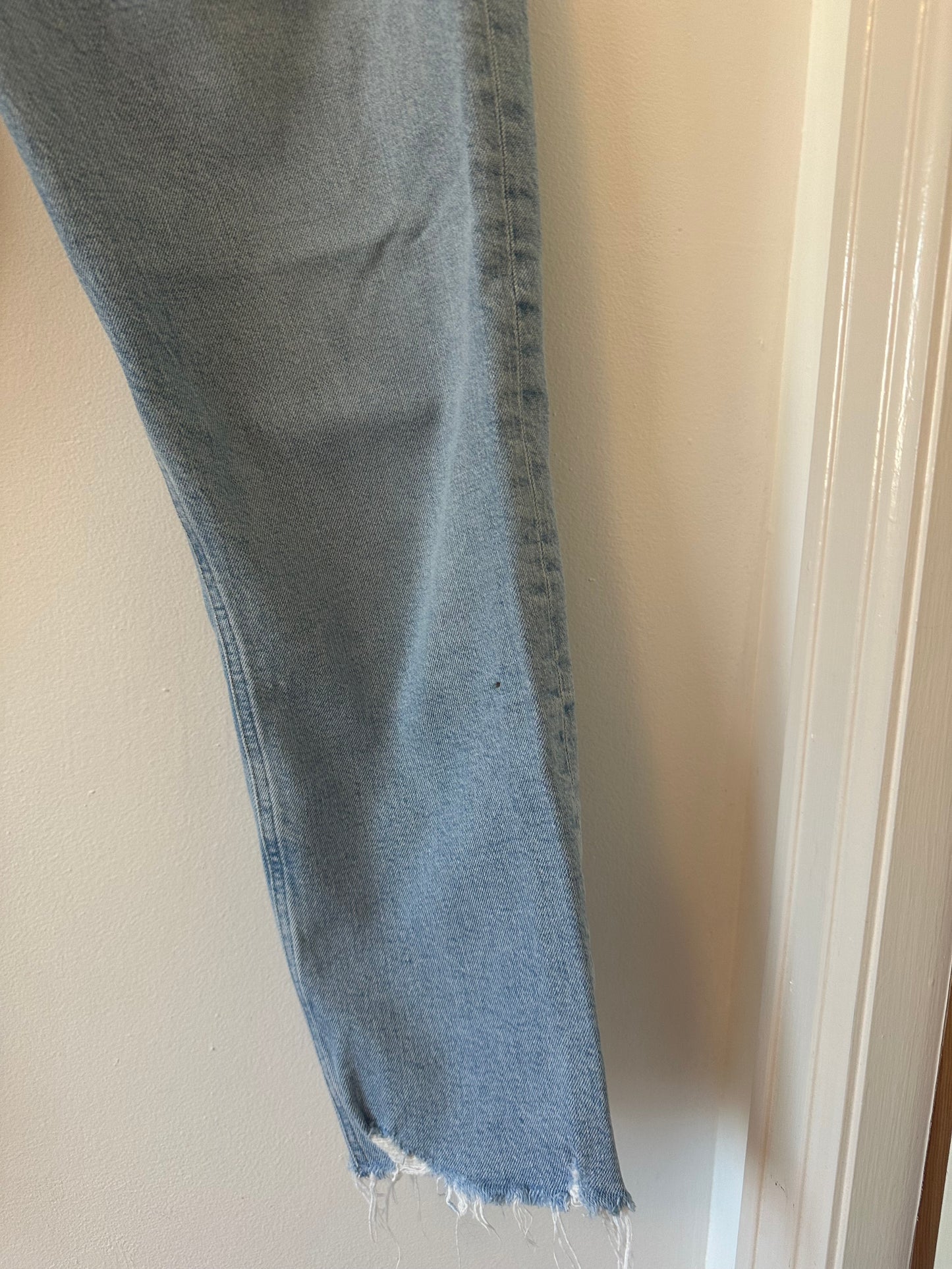 Agolde Riley High Rise Straight Crop Raw Hem Jeans | Size 32