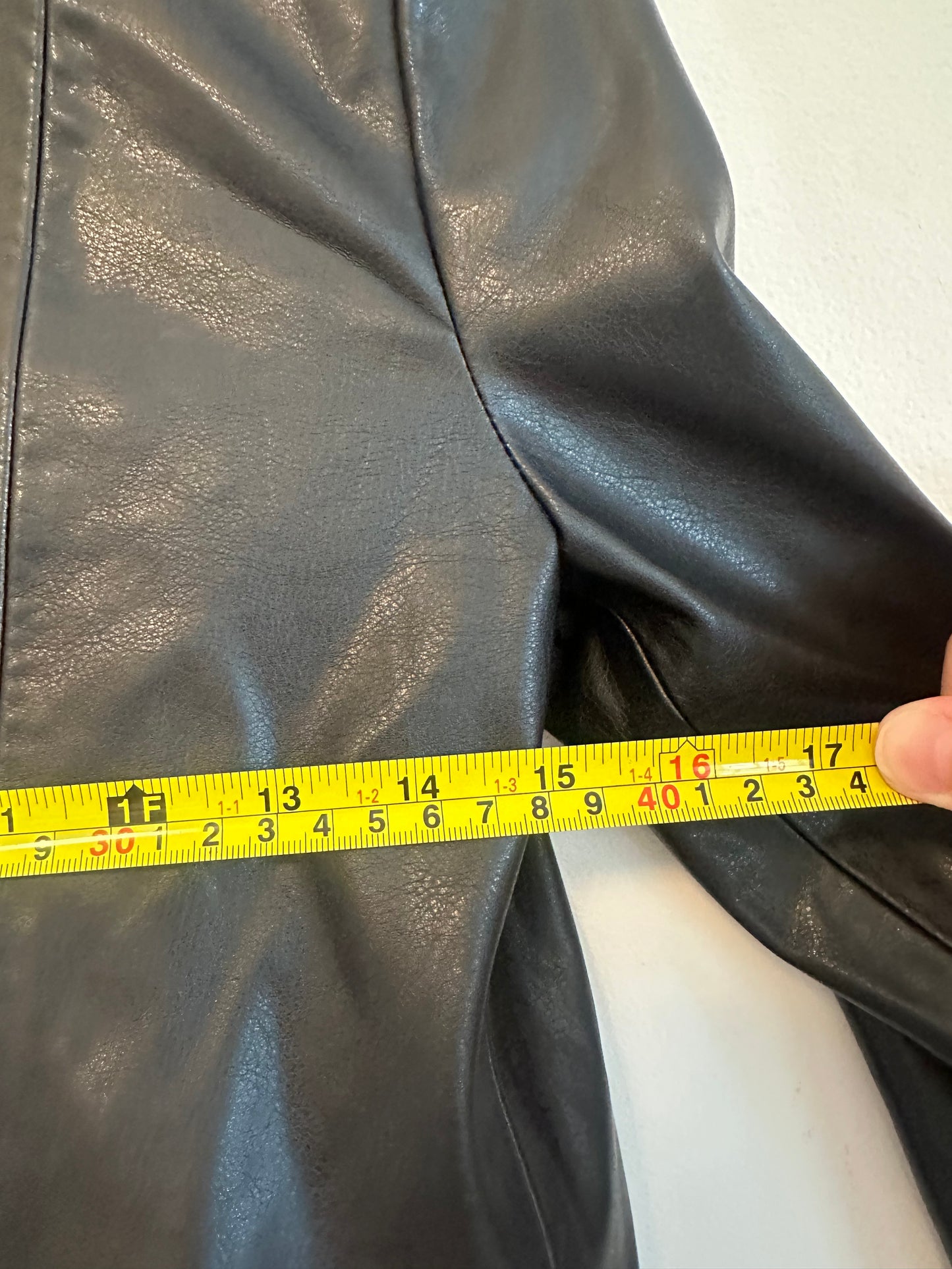 Jack by BB Dakota Black Faux Leather Draped Open Front Moto Jacket | Size XS