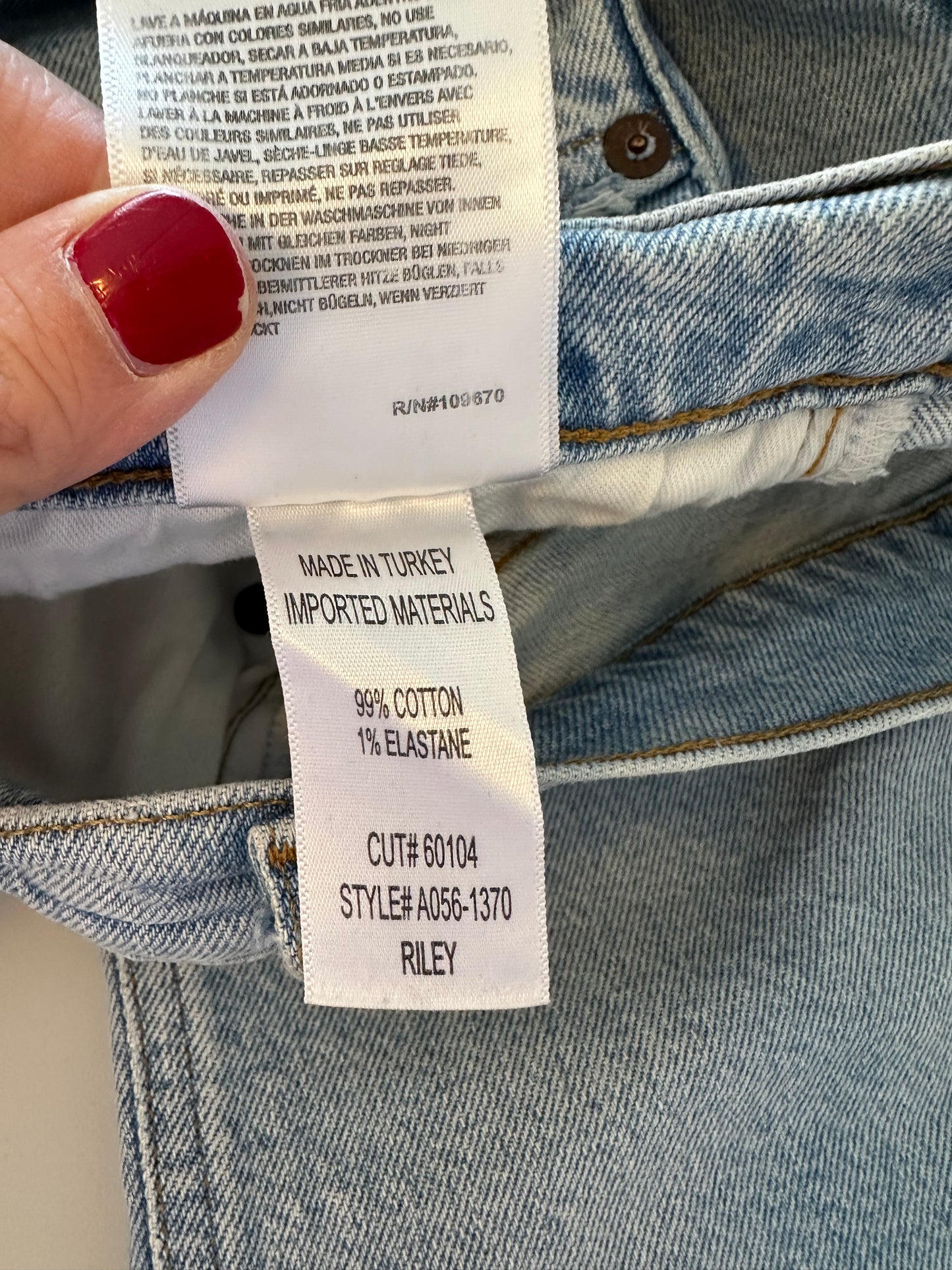 Agolde Riley High Rise Straight Crop Raw Hem Jeans | Size 32