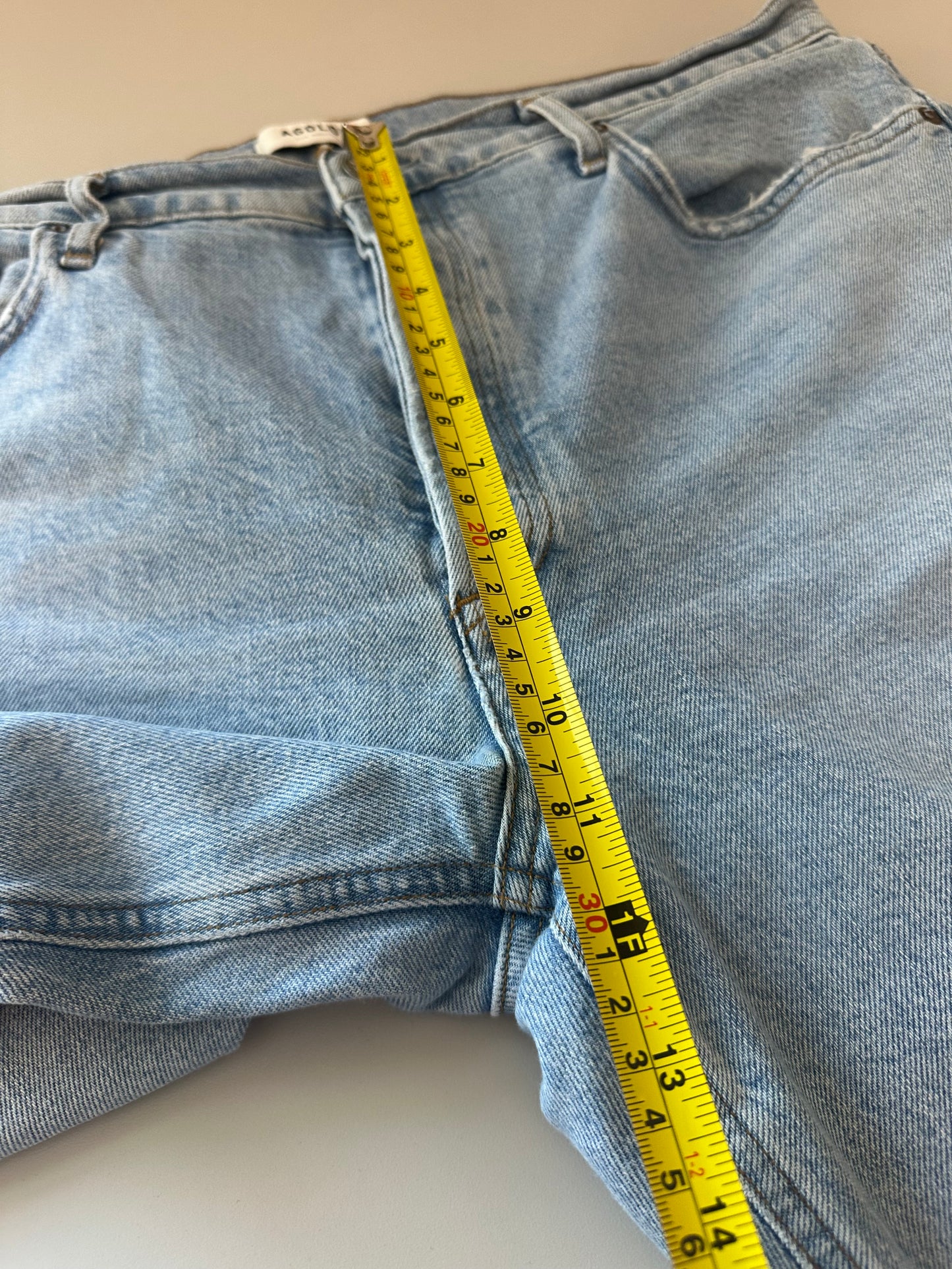 Agolde Riley High Rise Straight Crop Raw Hem Jeans | Size 32