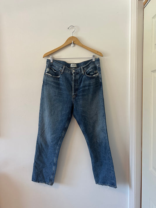 Agolde Riley Crop High Rise Straight Jeans | Size 31