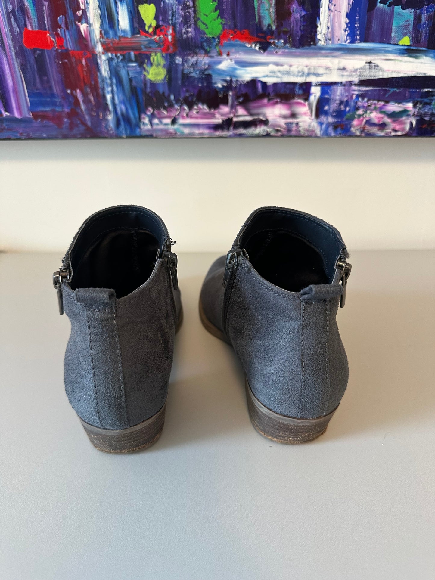 Carlos Santana Grey Faux Suede Ankle Boots