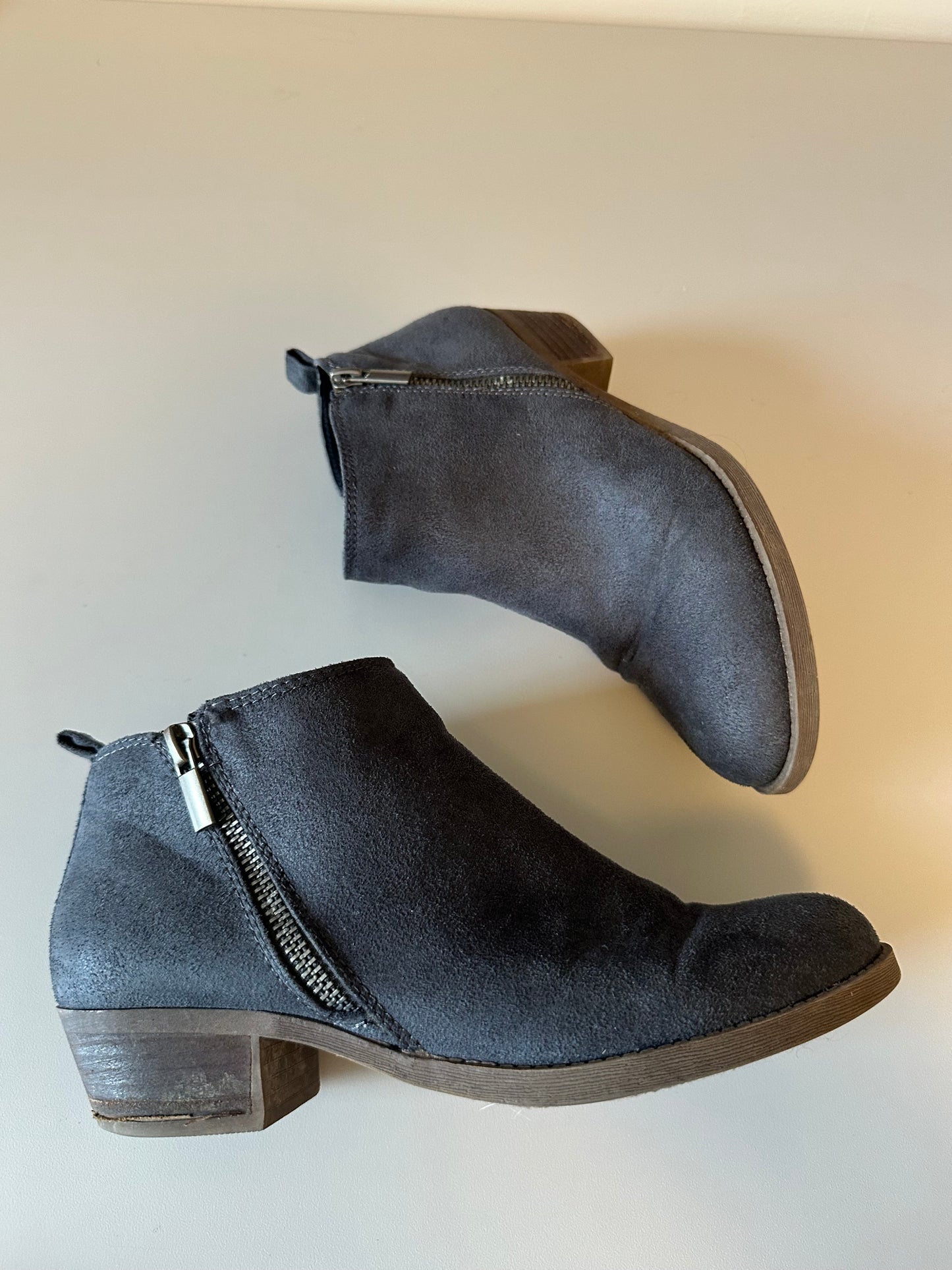 Carlos Santana Grey Faux Suede Ankle Boots