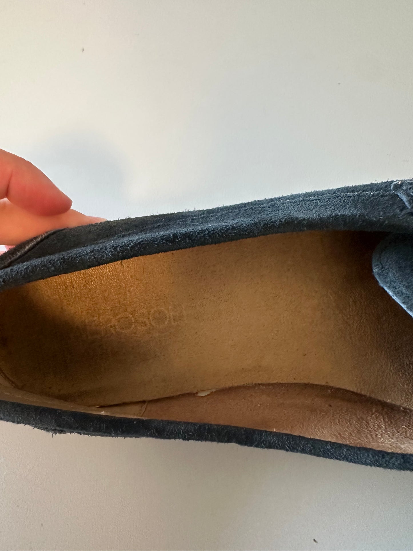 Aerosoles Seeker Navy Blue Suede Horsebit Driving Flat Loafers | Size 6.5
