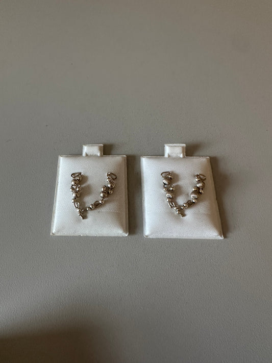 Earlusion Carlos Iglesias Silver Beaded Ear Cuffs Set