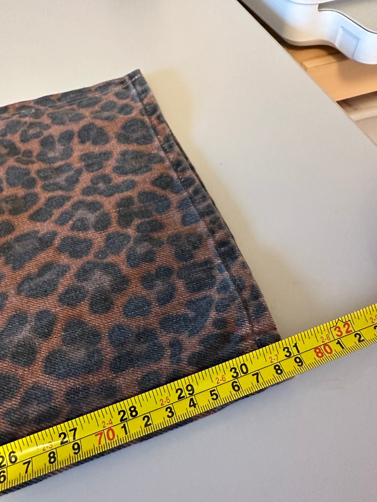 Madewell NWT Low Slung Baggy Jeans in Cotton Dark Coffee Leopard | Size 26