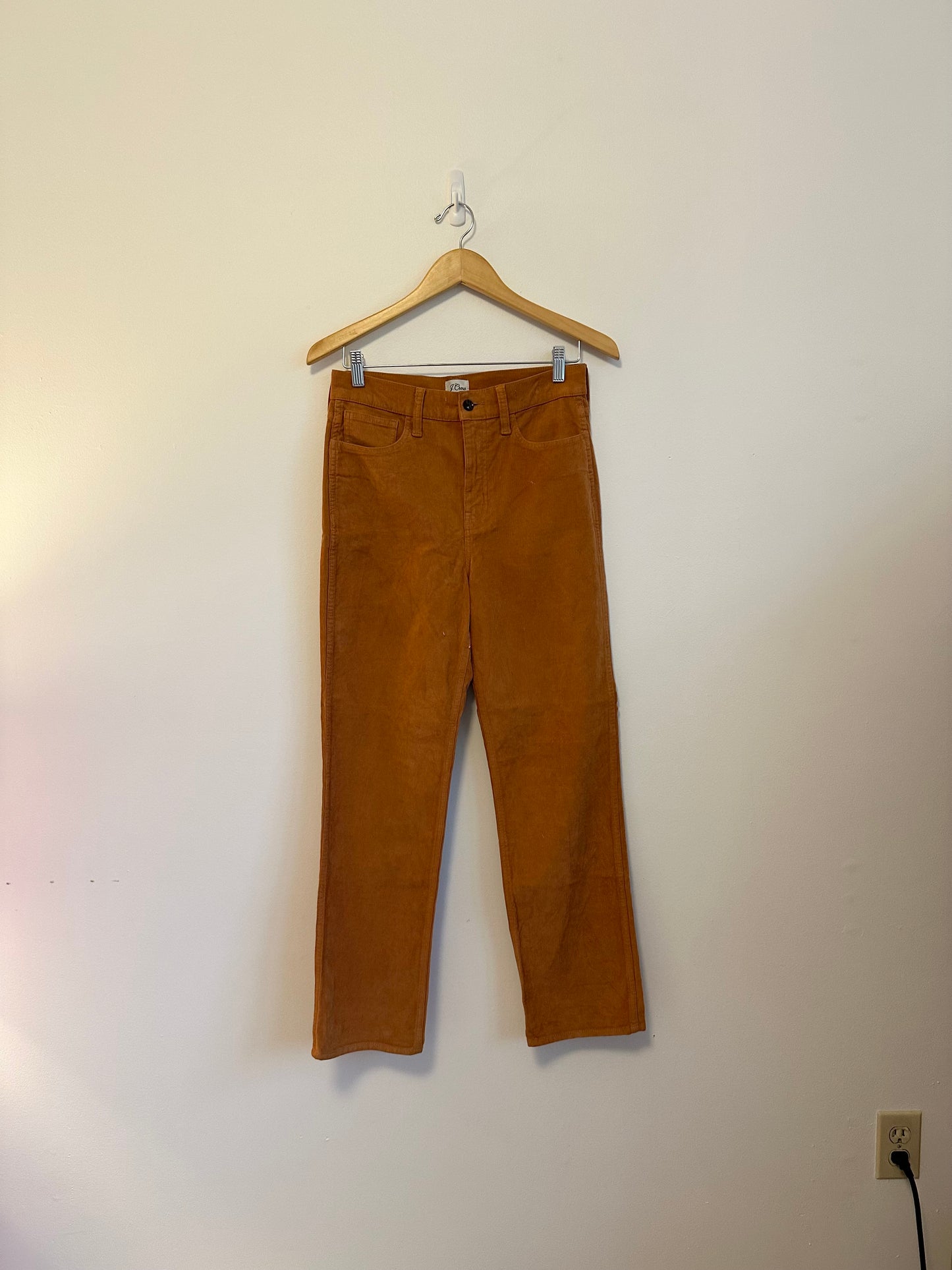 J. Crew NWT 90's Straight Leg Caramel Brown Corduroy Jeans | Size 27
