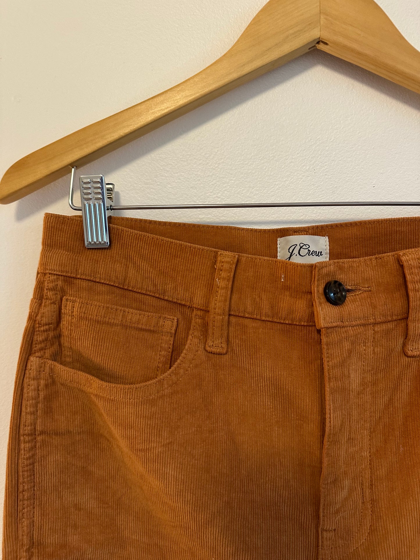 J. Crew NWT 90's Straight Leg Caramel Brown Corduroy Jeans | Size 27