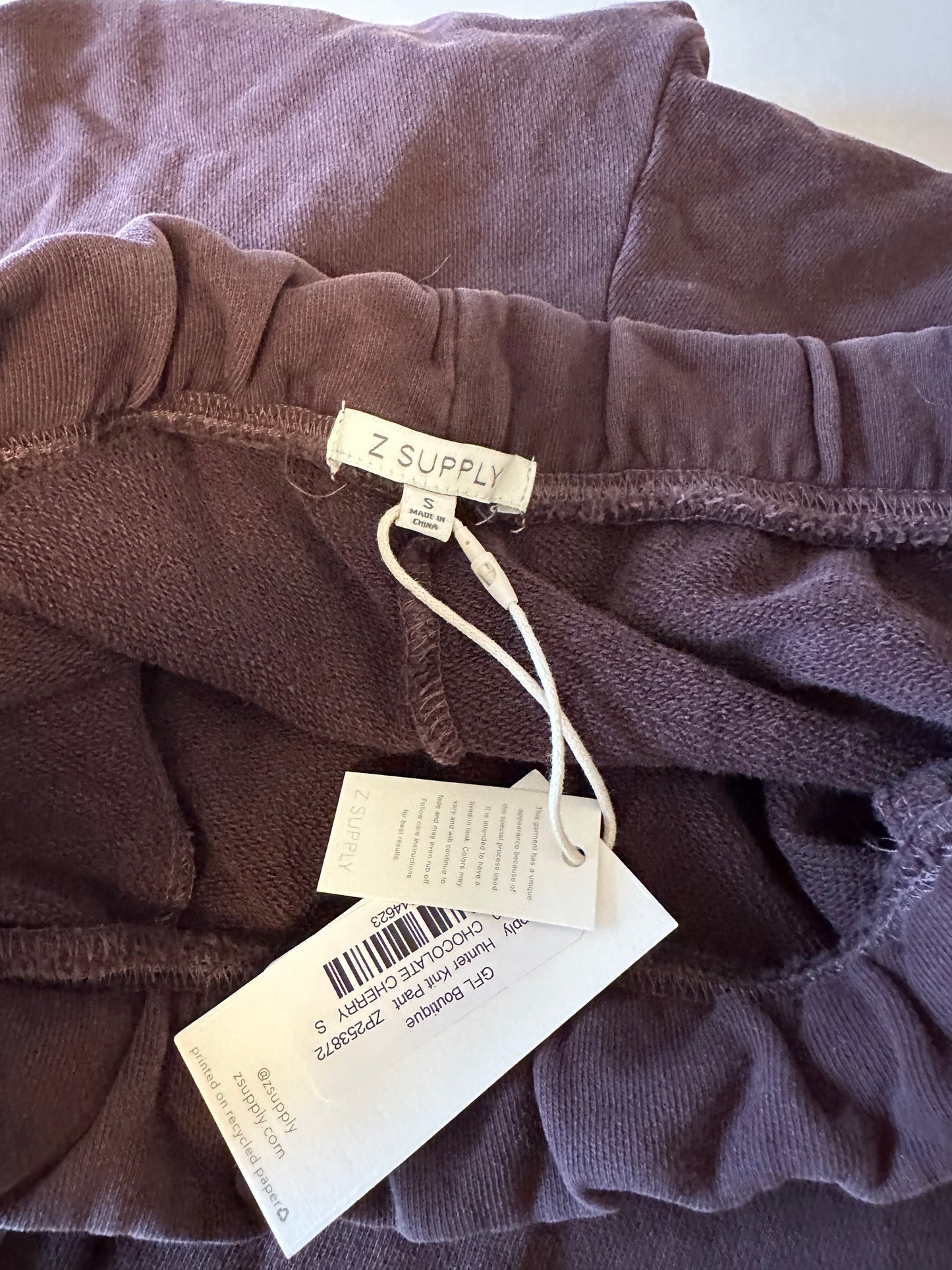 Z Supply NWT Hunter Knit Sweatpants in Chocolate Cherry | Size Small
