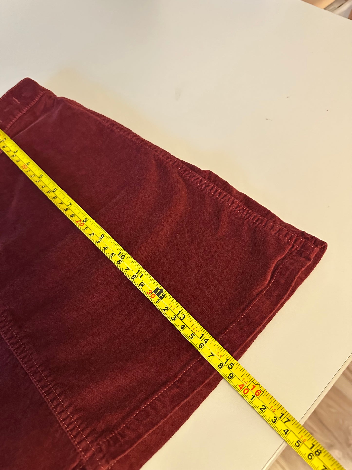 Madewell Velveteen Stretch Zip Front Mini Skirt | Size 26