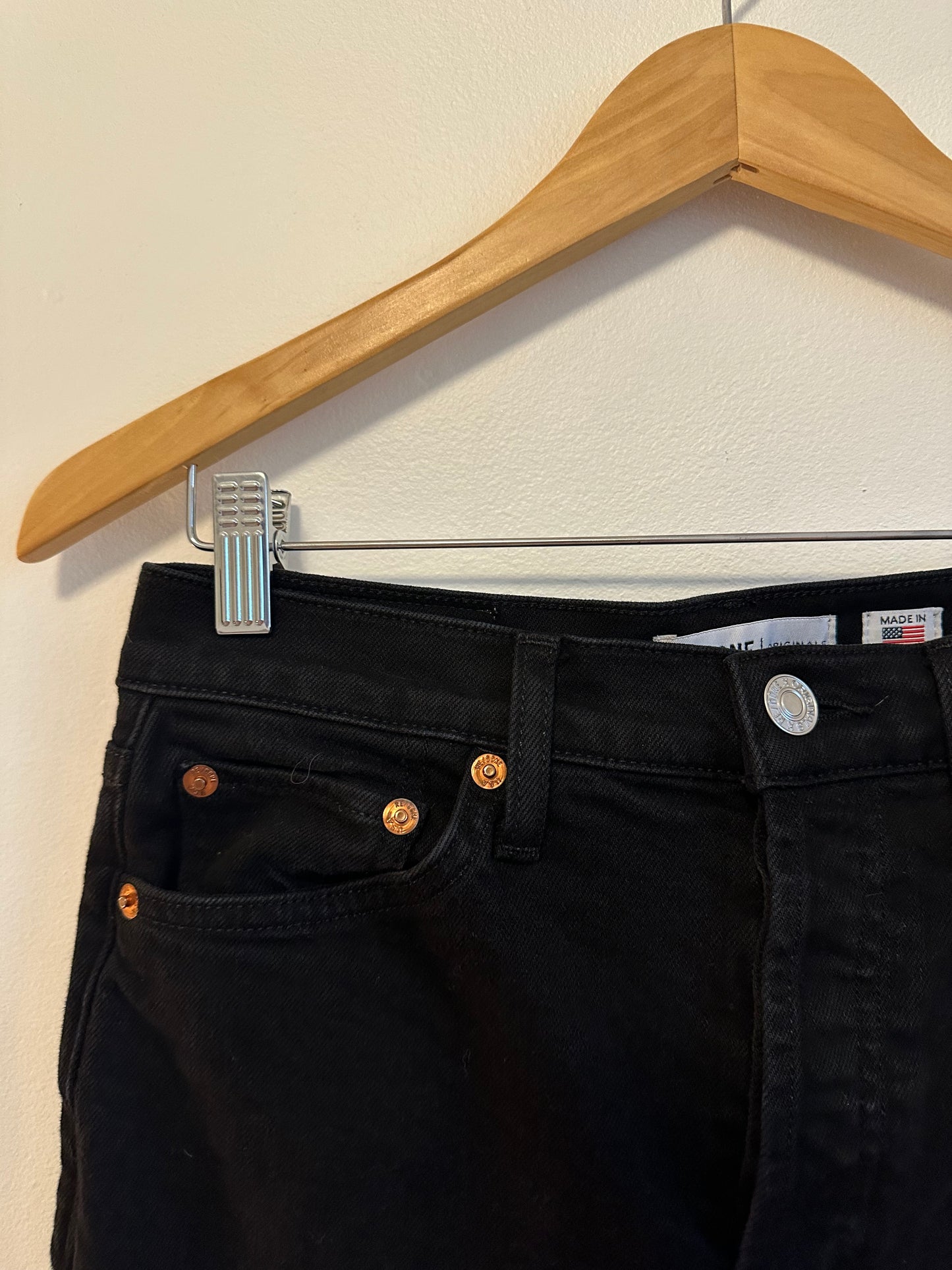 Re/Done Mid Rise Skinny Leg Jeans in Black | Size 27