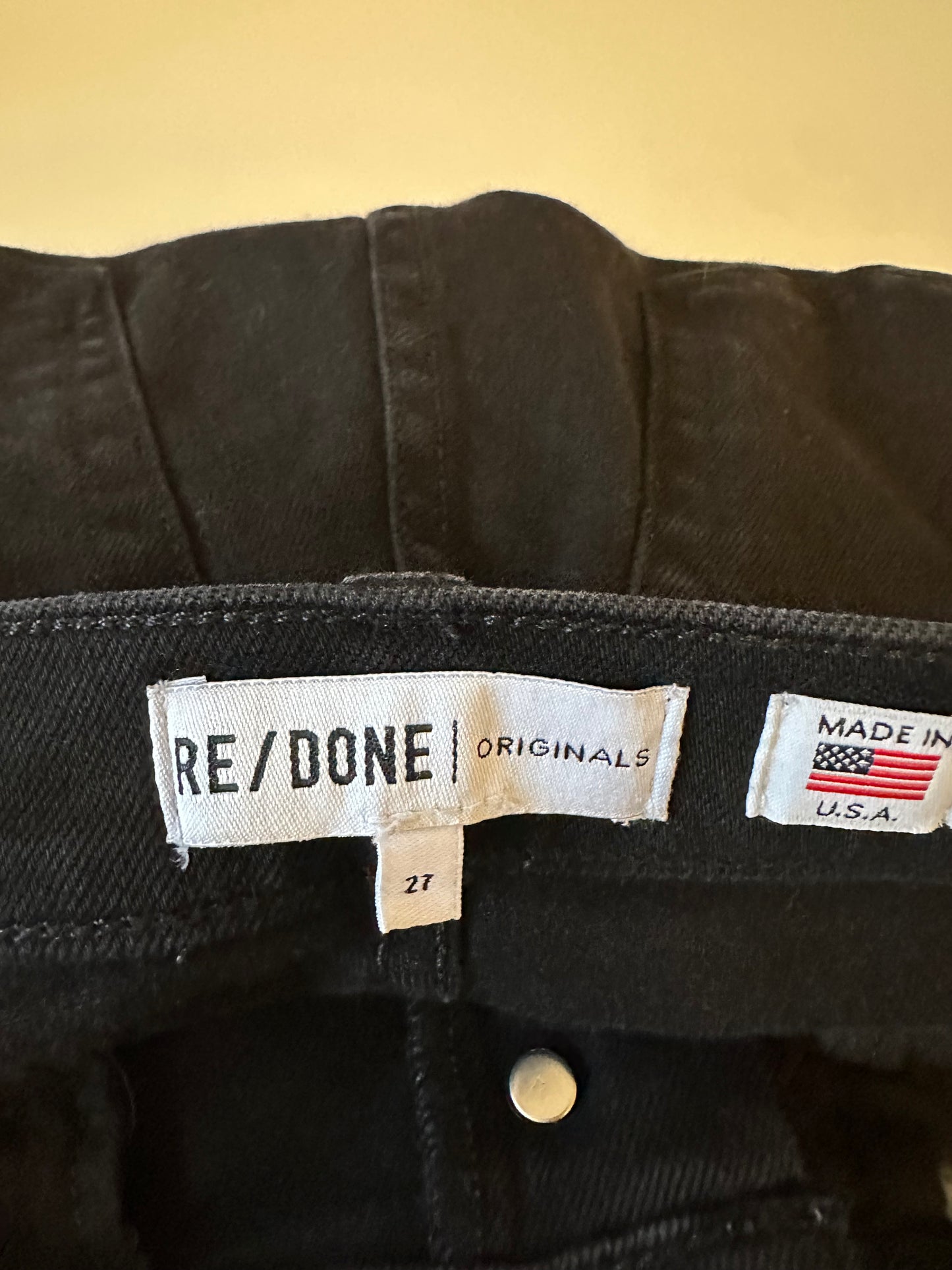 Re/Done Mid Rise Skinny Leg Jeans in Black | Size 27