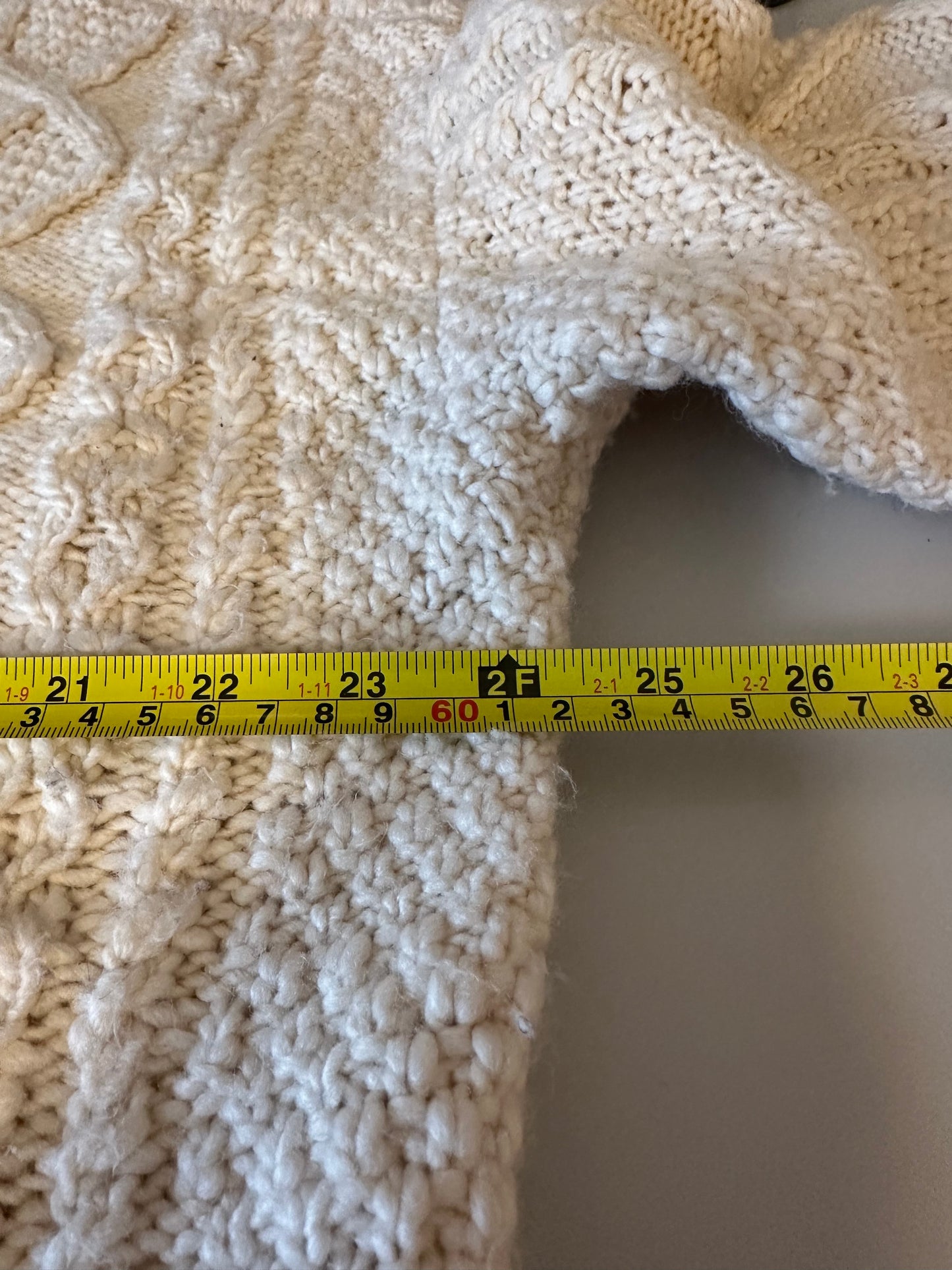 Madewell Cable-Knit Oversized Sweater in Antique Cream | Size Medium