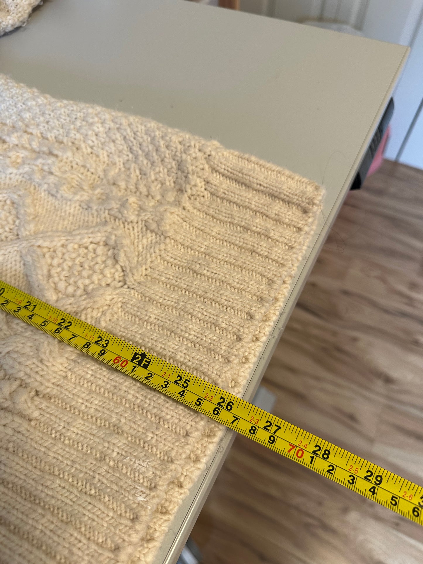 Madewell Cable-Knit Oversized Sweater in Antique Cream | Size Medium