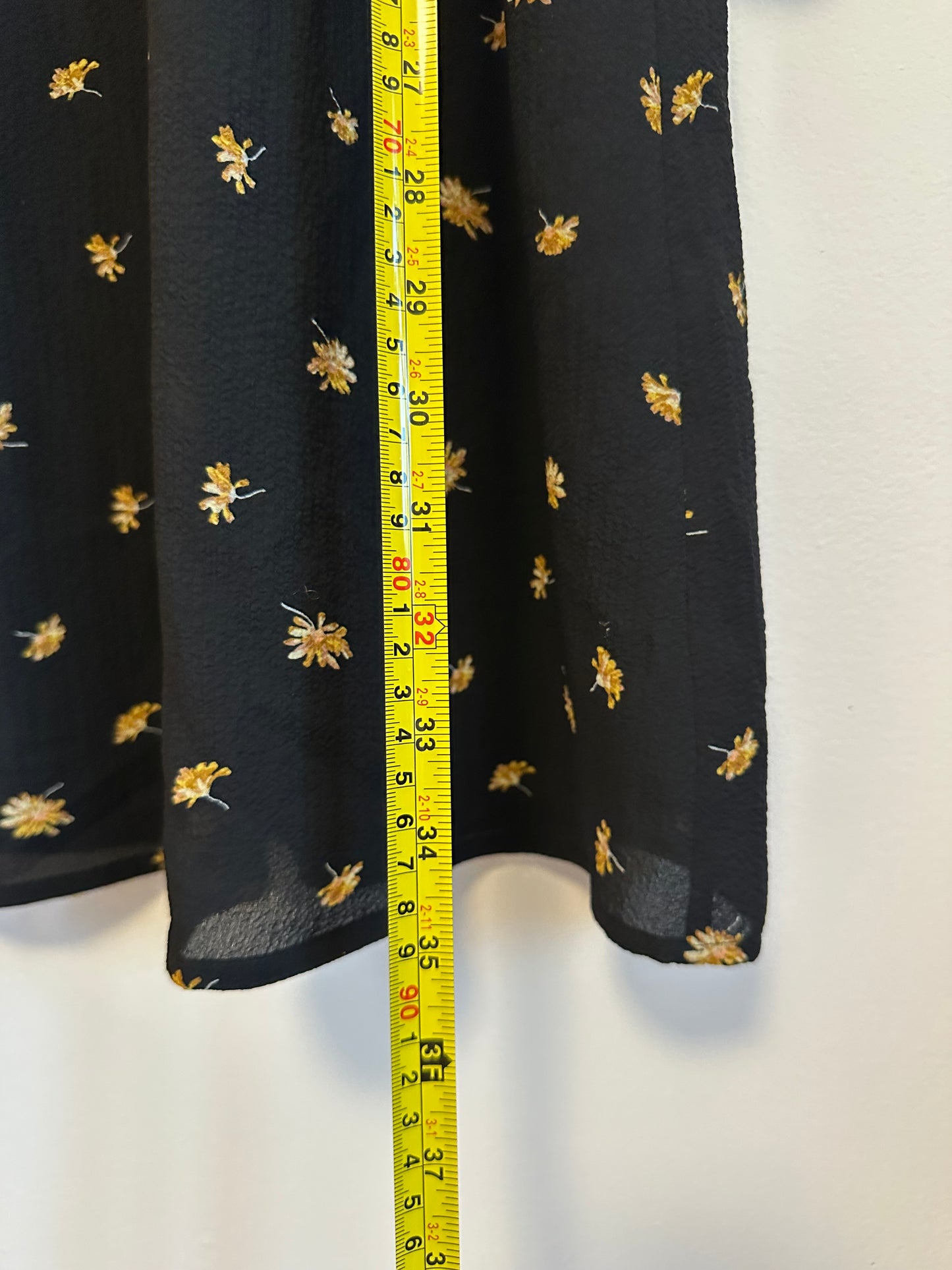 Madewell French Daisy Crepe Tie Neck Trapeze Dress | Size Small