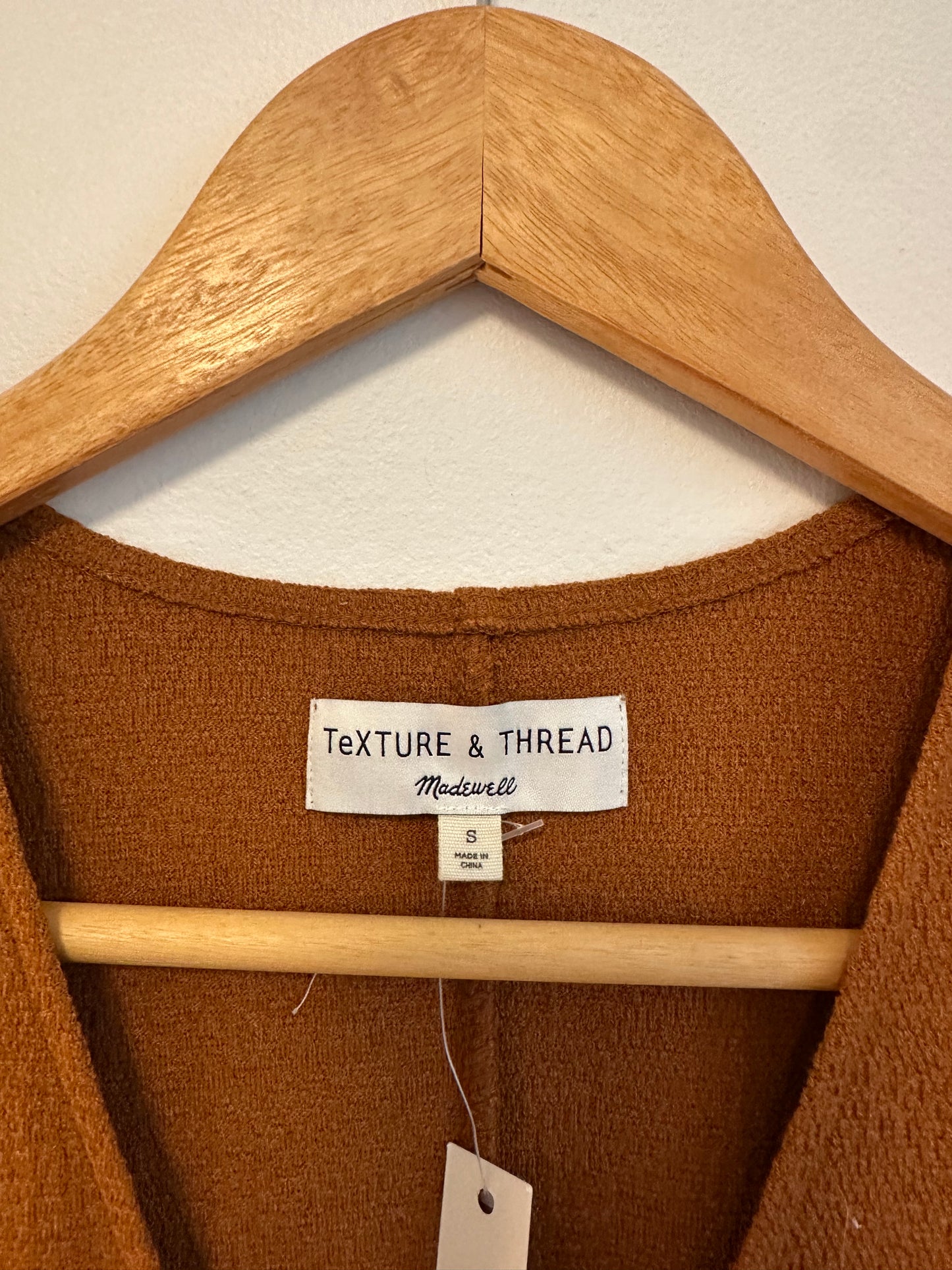Madewell NWT Texture & Thread Short-Sleeve Side-Tie Dress - Golden Pecan | Small